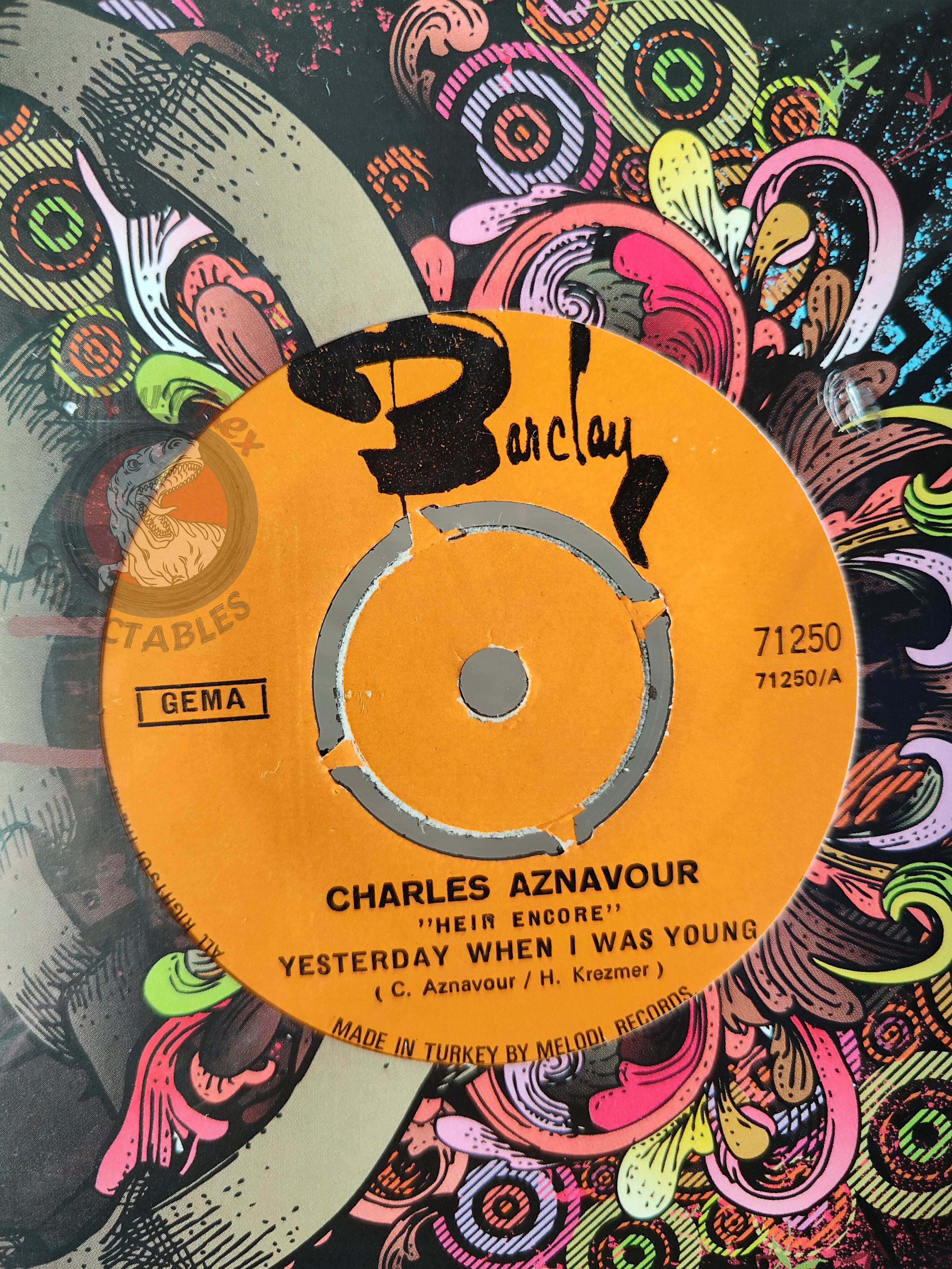 Charles Aznavour – Yesterday, When I Was Young 7"  Turkish Pressing Vinyl Turkey Edition 2