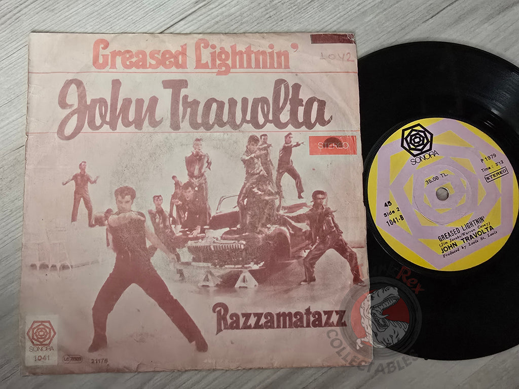 John Travolta – Greased Lightnin' / Razzamatazz 7" Turkish Pressing Vinyl Turkey Edition Grease