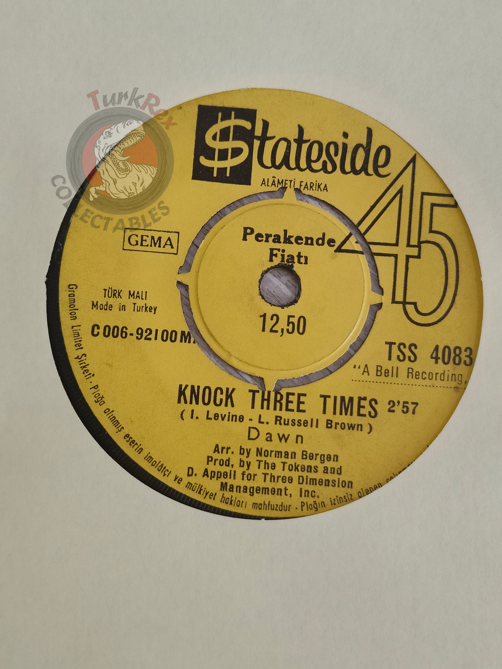 Dawn – Knock Three Times 7" Turkish Pressing Vinyl Turkey Edition
