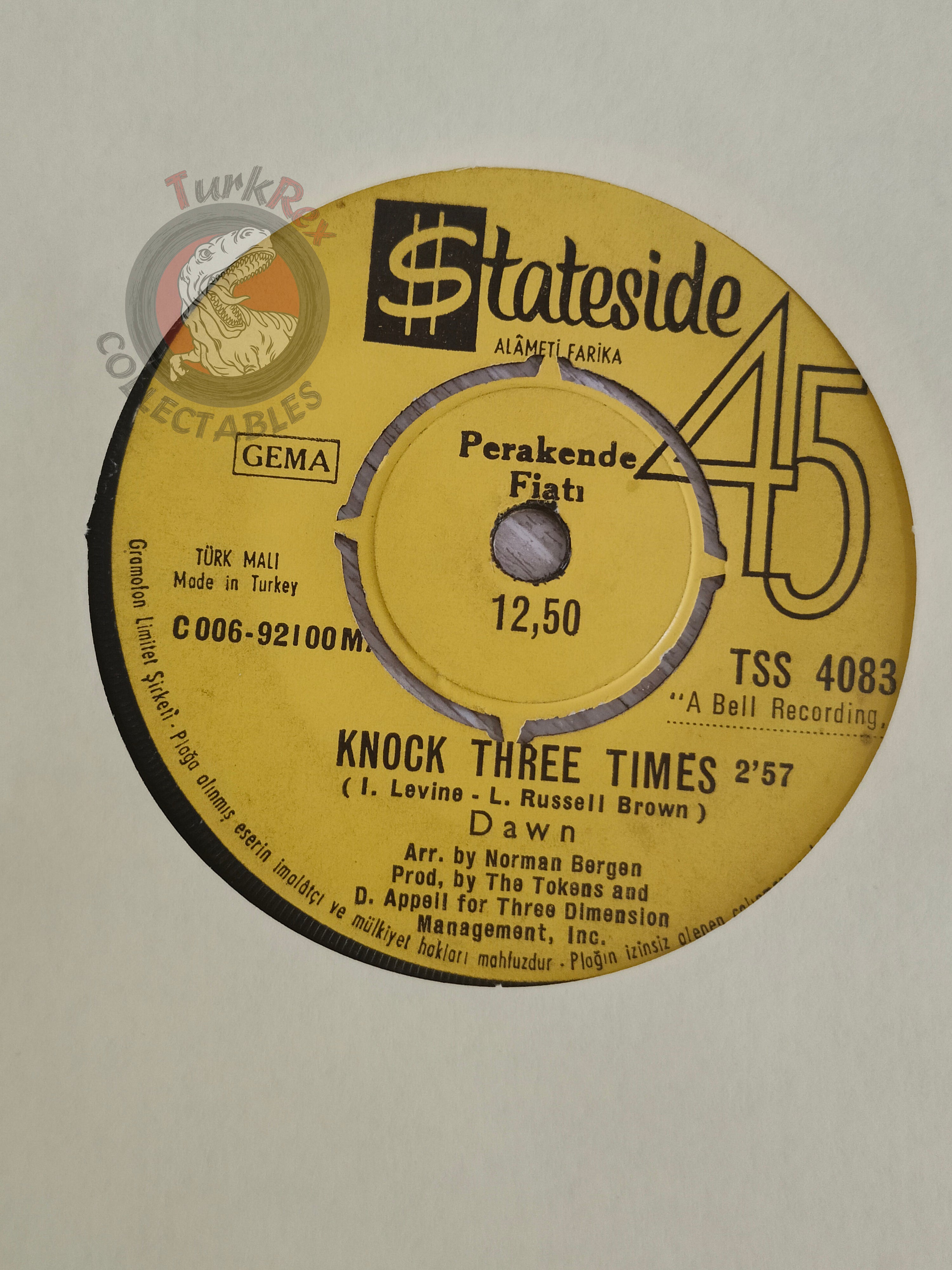 Dawn – Knock Three Times 7" Turkish Pressing Vinyl Turkey Edition
