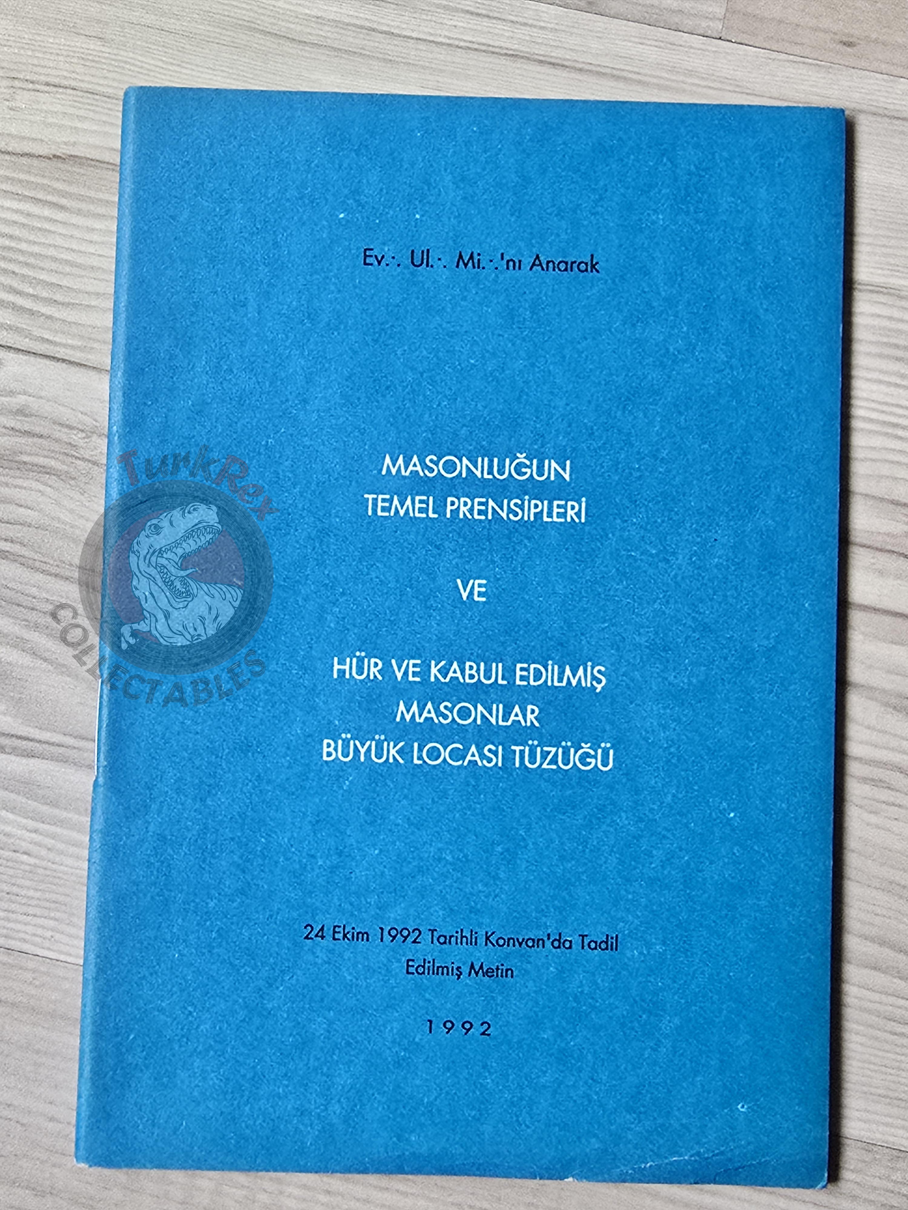 Basic Principles of Freemasonry and Constitution of the Grand Lodge 1992 Masonic Masons Turkish Turkey