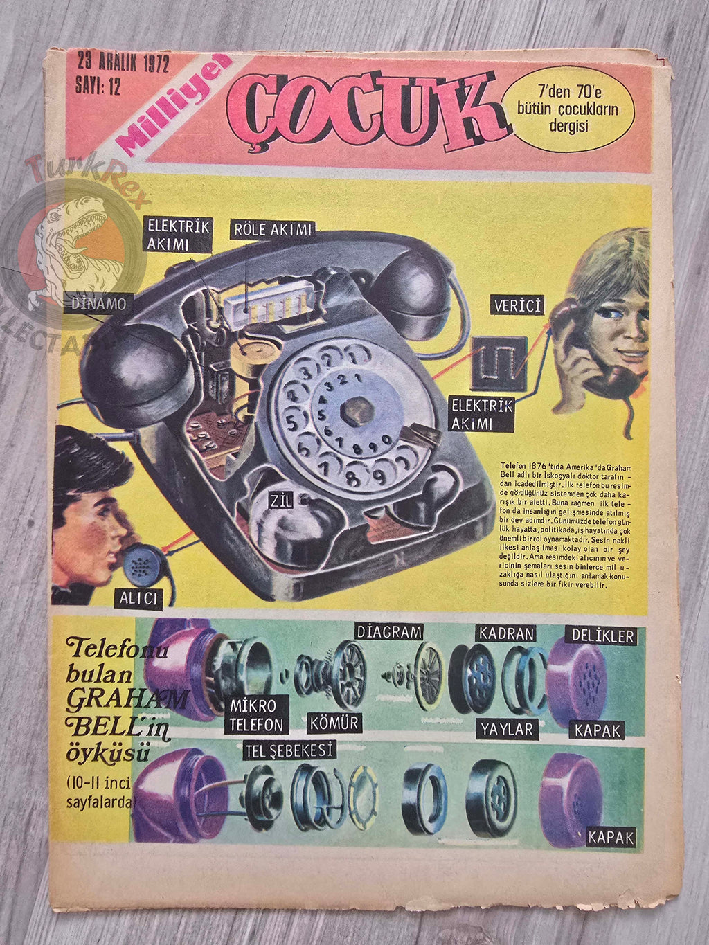 Milliyet Çocuk #12 1972 Turkish Comic Mag Turkey Tintin Jim Lacy Il Colonnello Caster’Bum Graham Bell