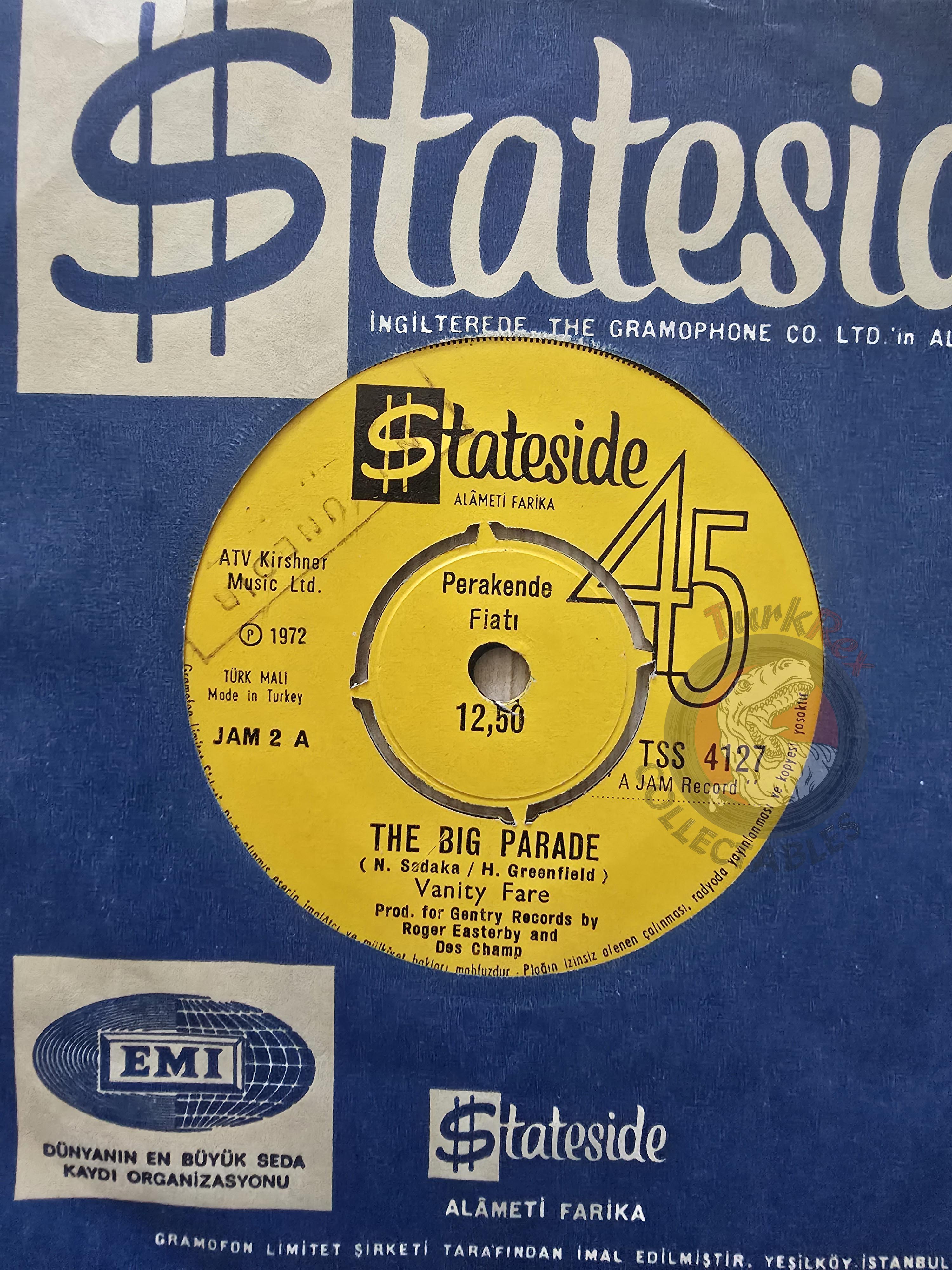 Vanity Fare – The Big Parade / Angel 7" Promo Turkish Pressing Vinyl Turkey Edition