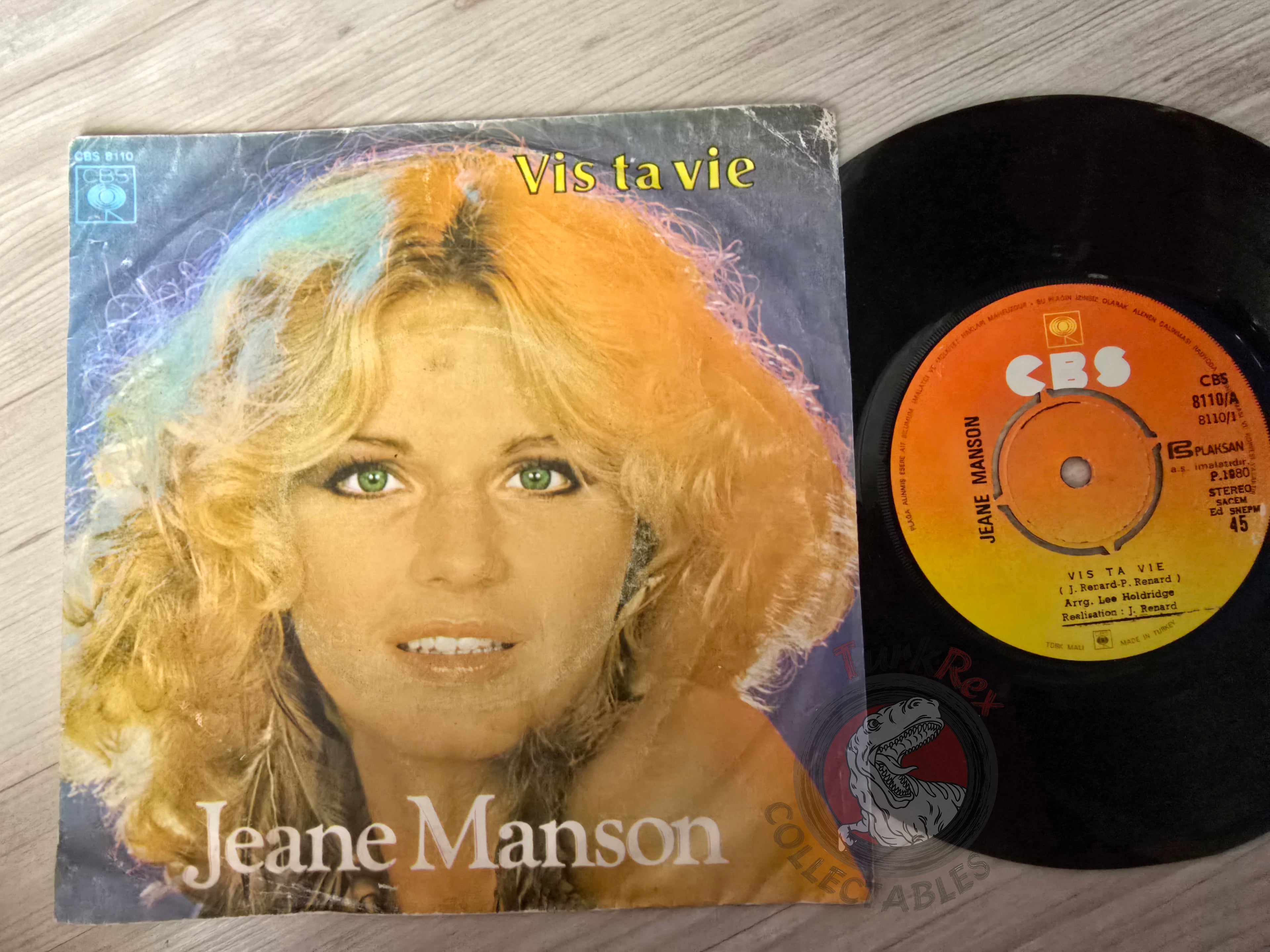 Jeane Manson – Vis Ta Vie 7" Turkish Pressing Vinyl Turkey Edition