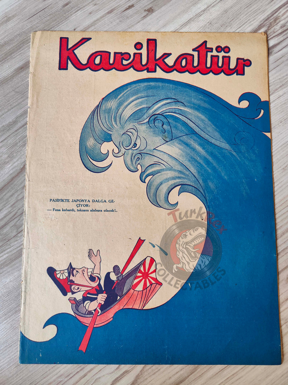 Karikatür 1943 Humor Magazine Turkish Turkey Japan Pacific United States WW2 era China