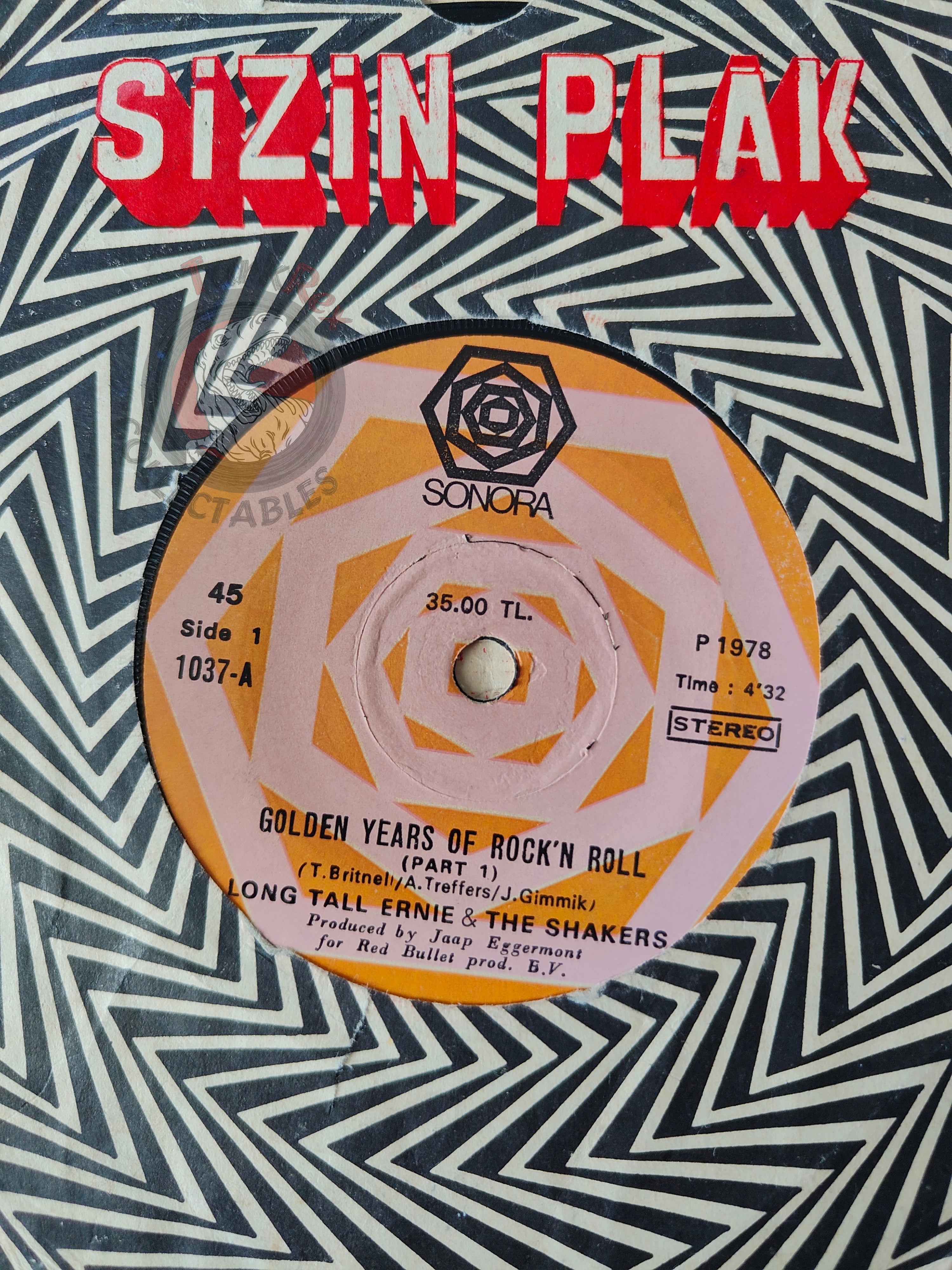 Long Tall Ernie And The Shakers – Golden Years Of Rock 'N Roll 7" Turkish Pressing Vinyl Turkey Edition 2