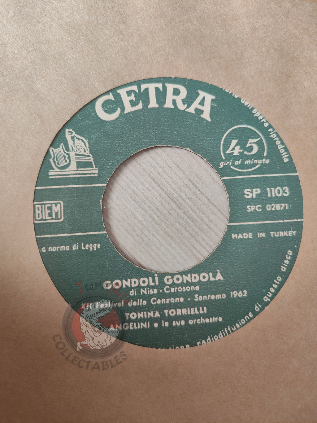 Tonina Torrielli – Aspettandoti 7" Turkish Pressing Vinyl Turkey Edition Sanremo