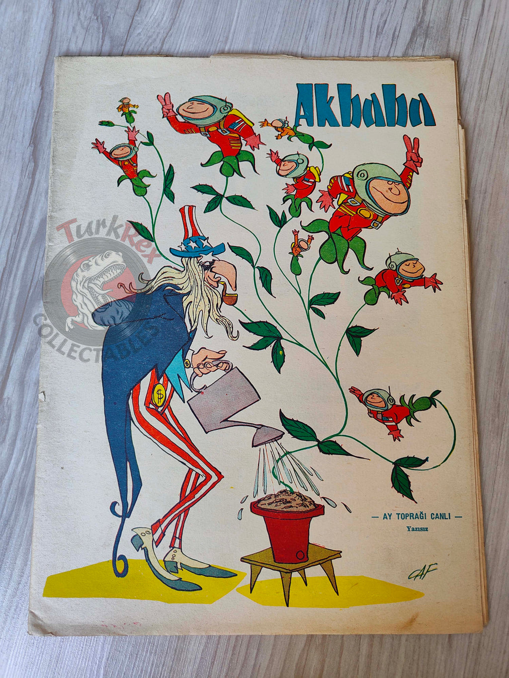Akbaba 1969 Uncle Sam and the Magic Moon Soil Turkish Magazine Turkey Apollo 11 Space