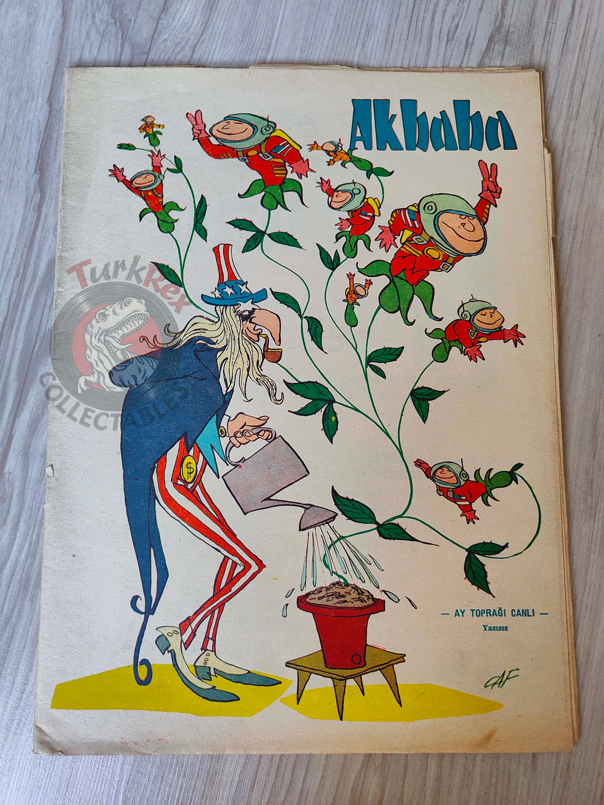 Akbaba 1969 Uncle Sam and the Magic Moon Soil Turkish Magazine Turkey Apollo 11 Space