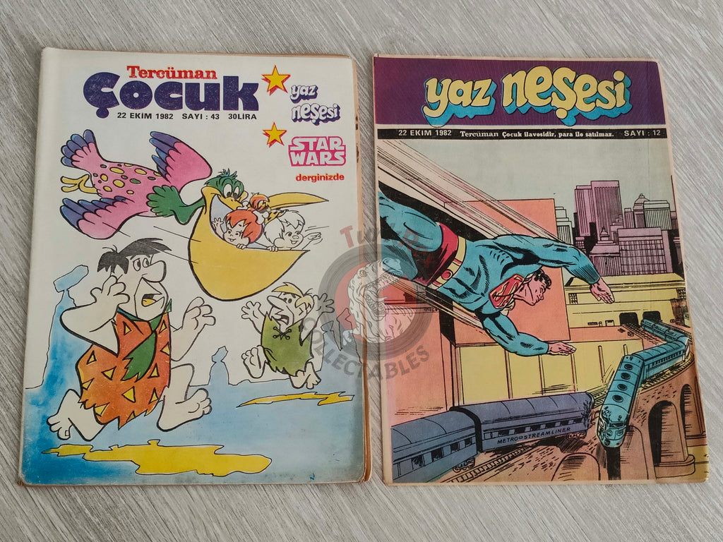 Tercüman Çocuk #43 1982 Turkish Comic Turkey Superman Star Wars #29 The Flintstones Tounga Cubitus