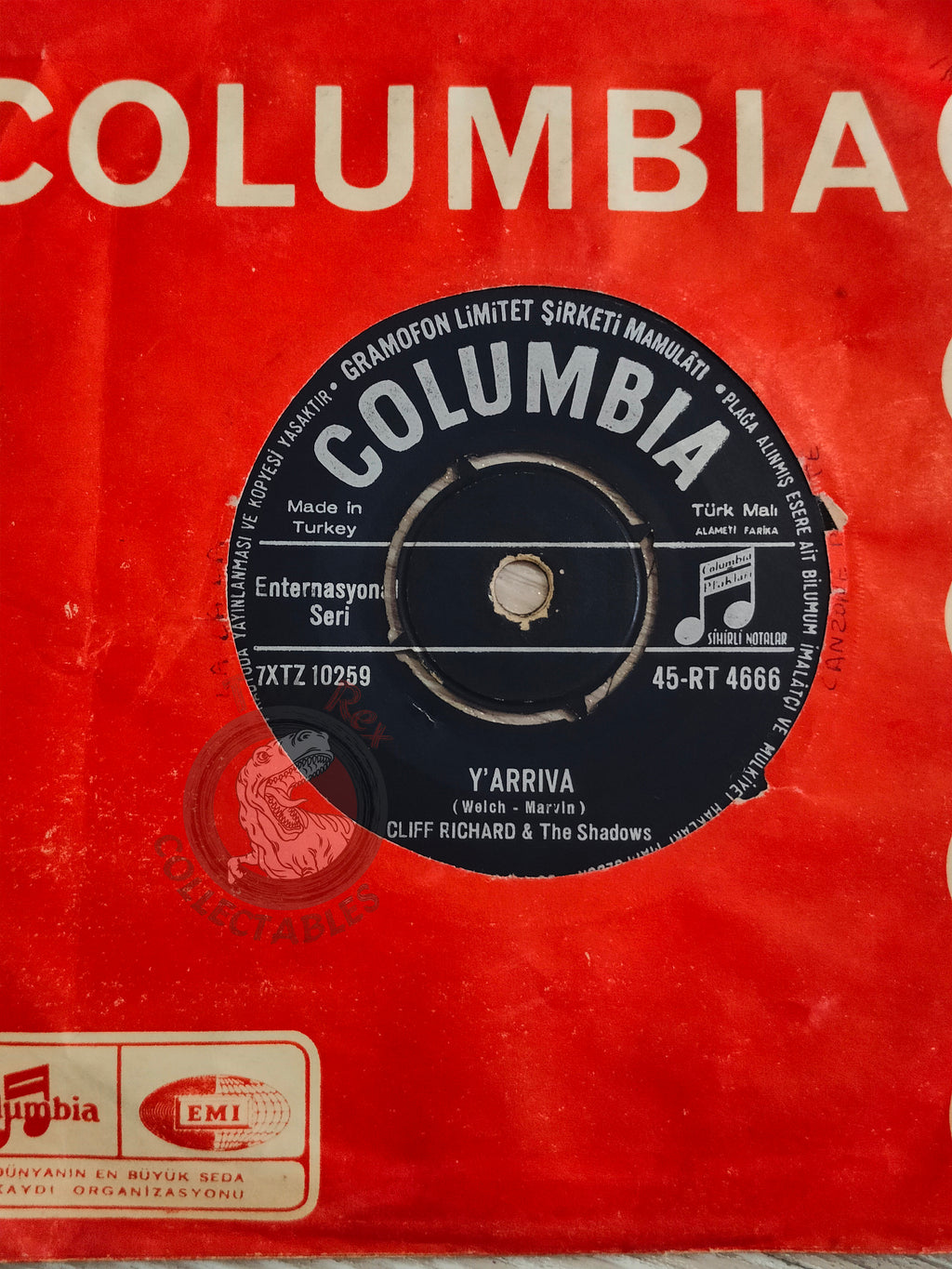 Cliff Richard And The Shadows – Y'arriva 7" Turkish Pressing Vinyl Turkey Edition