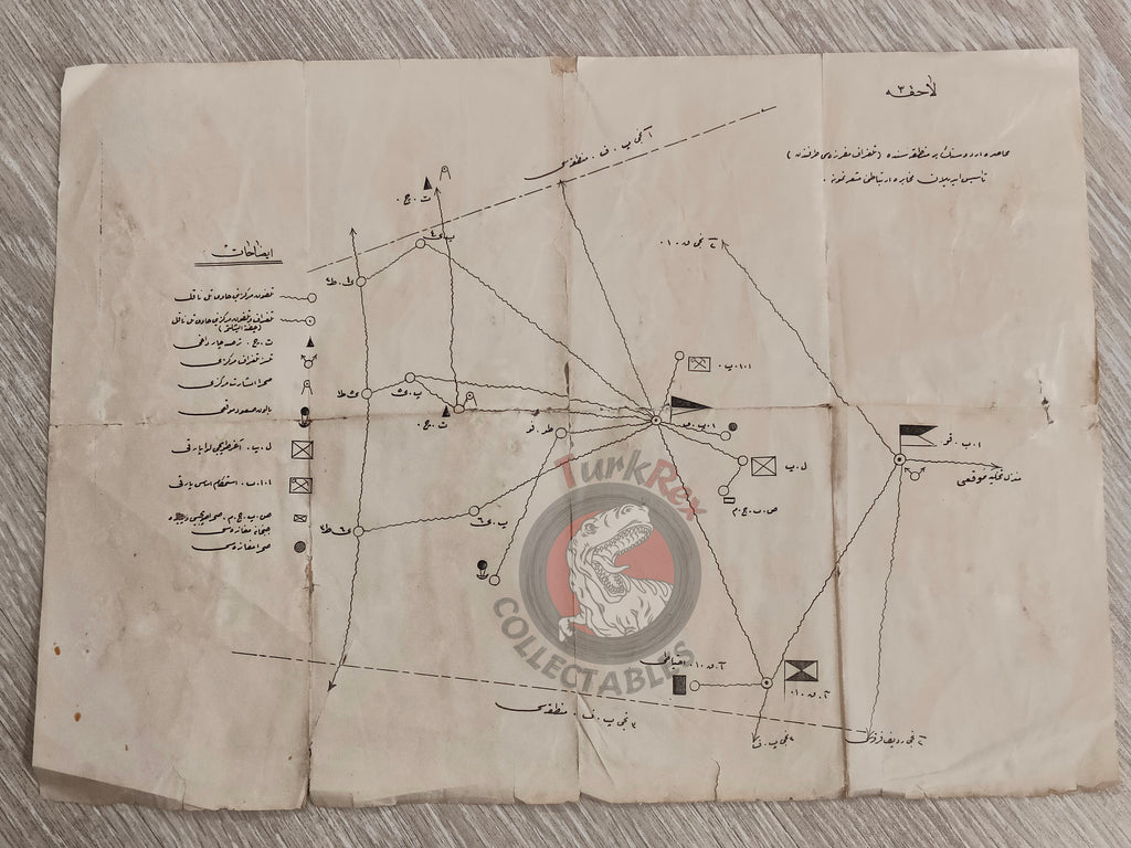 WWI Sinai and Palestine Campaign Gaza Front Ottoman Empire Military Map
