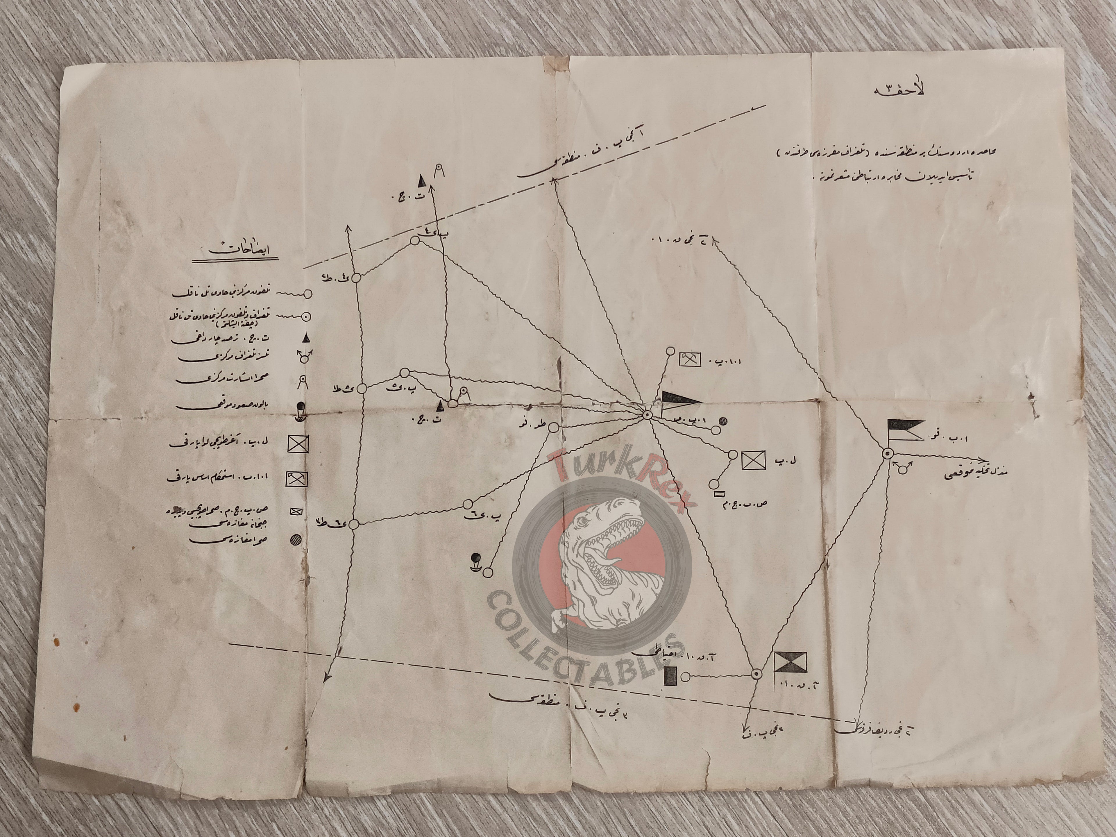 WWI Sinai and Palestine Campaign Gaza Front Ottoman Empire Military Map