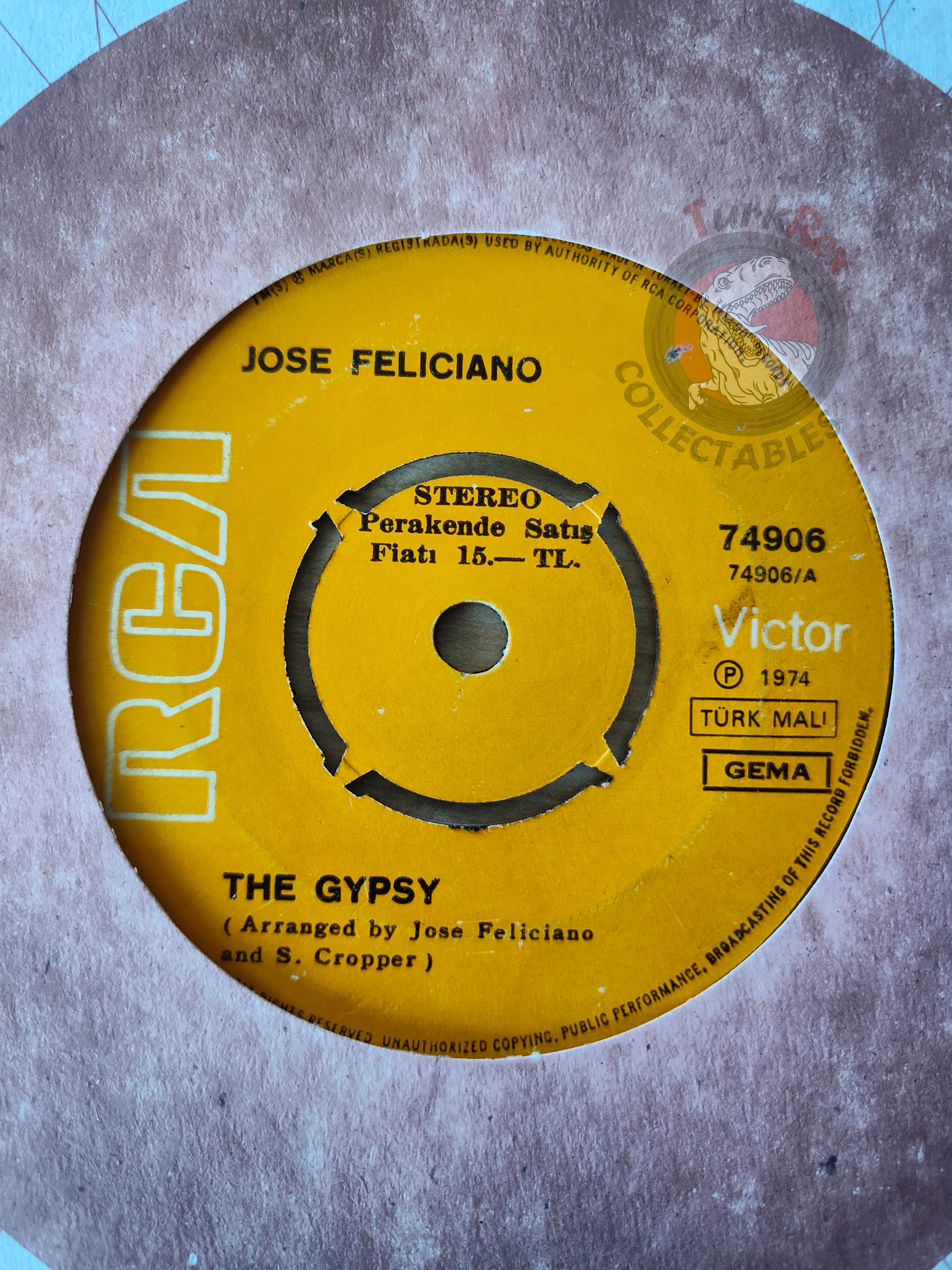 José Feliciano – The Gypsy 7" Turkish Pressing Vinyl Turkey Edition