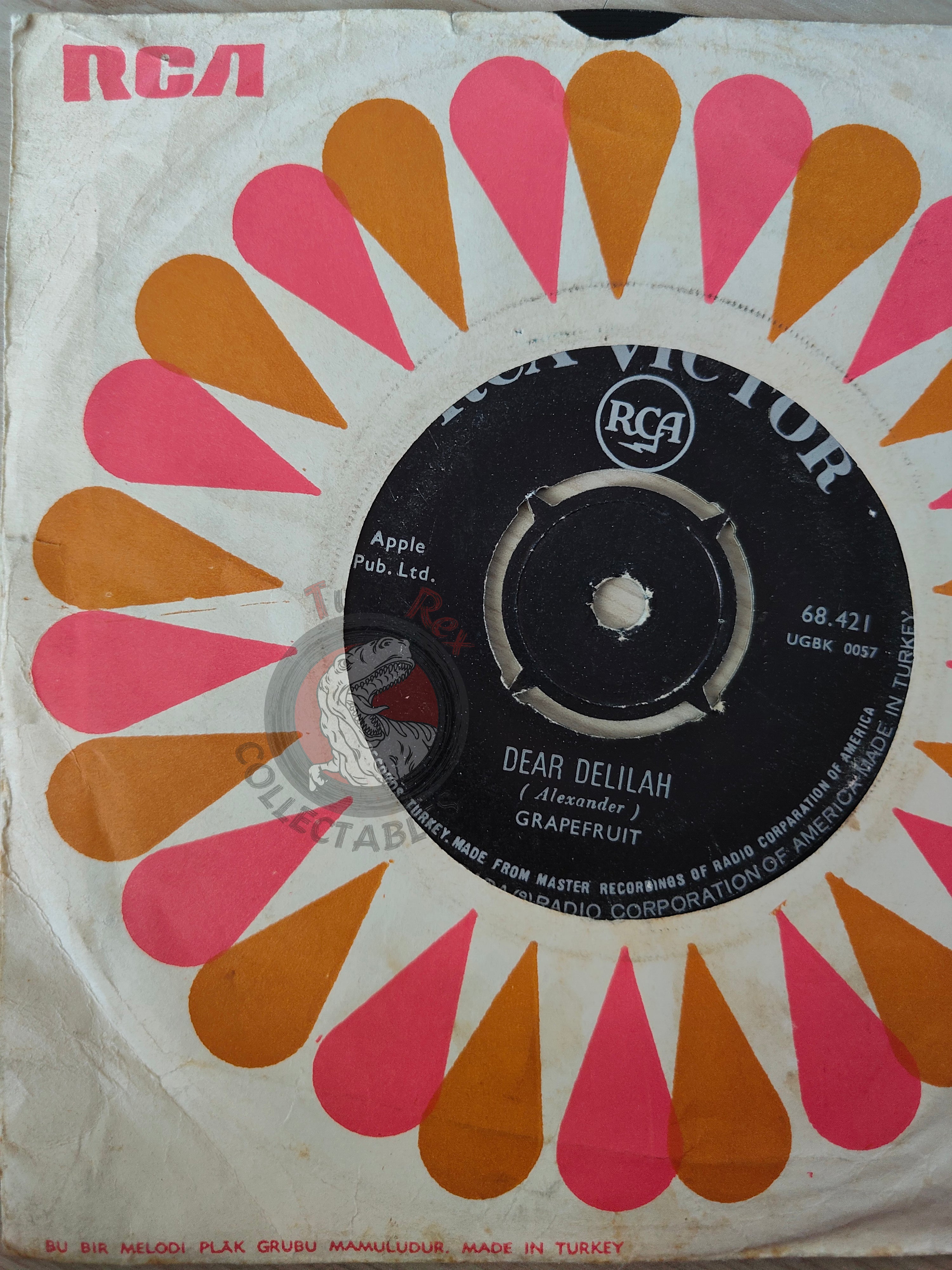 Grapefruit – Dear Delilah 7" Turkish Pressing Vinyl Turkey Edition