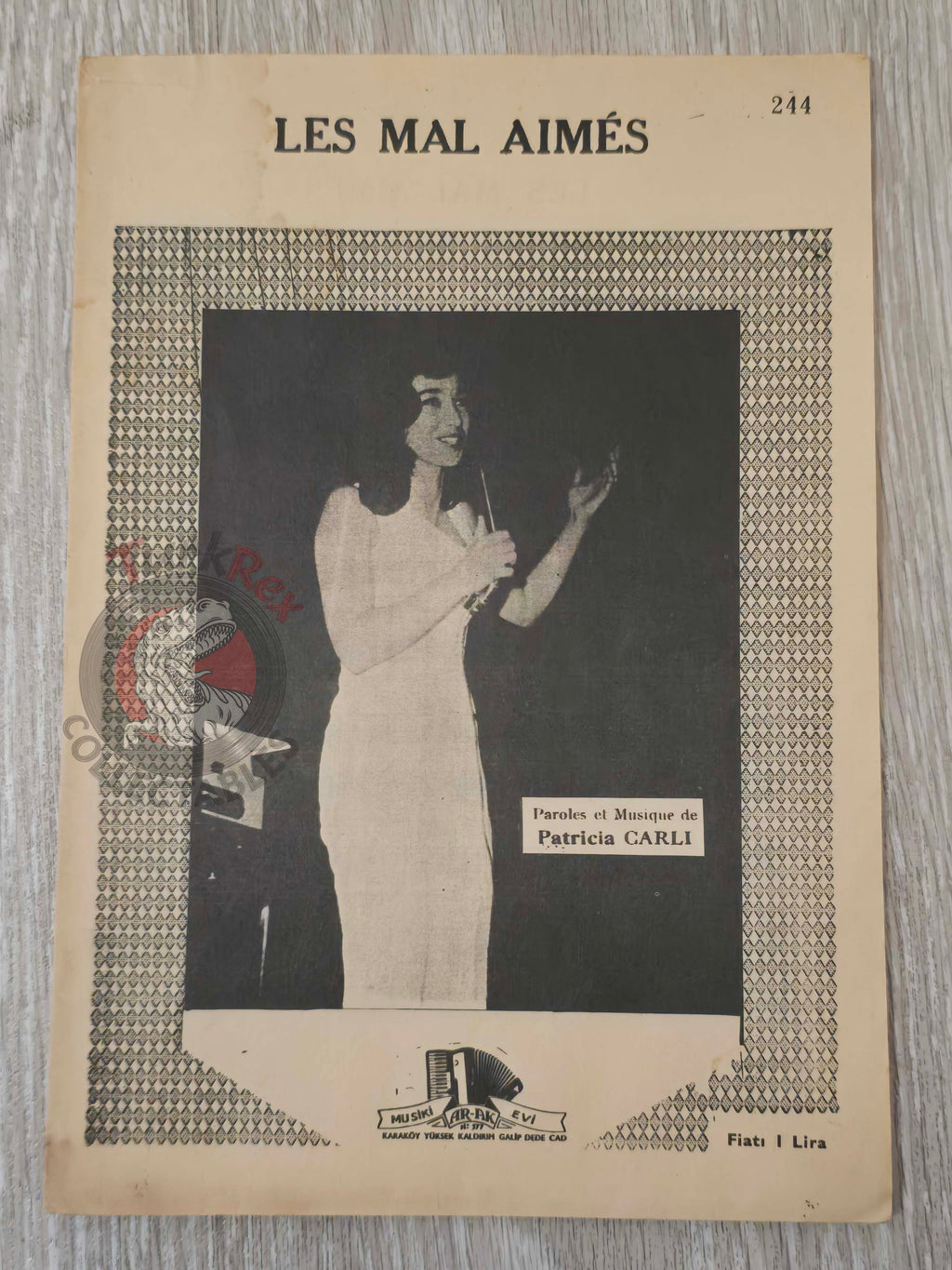 Patricia Carli – Les Mal-Aimés Turkish Vintage Musical Notes Sheet Turkey