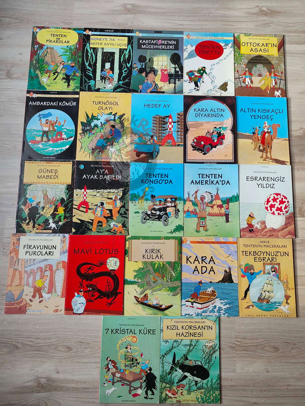 Tintin – Lot of 22 Complete Set 1994 - 1998 Turkish Edition Comic Turkey YKY