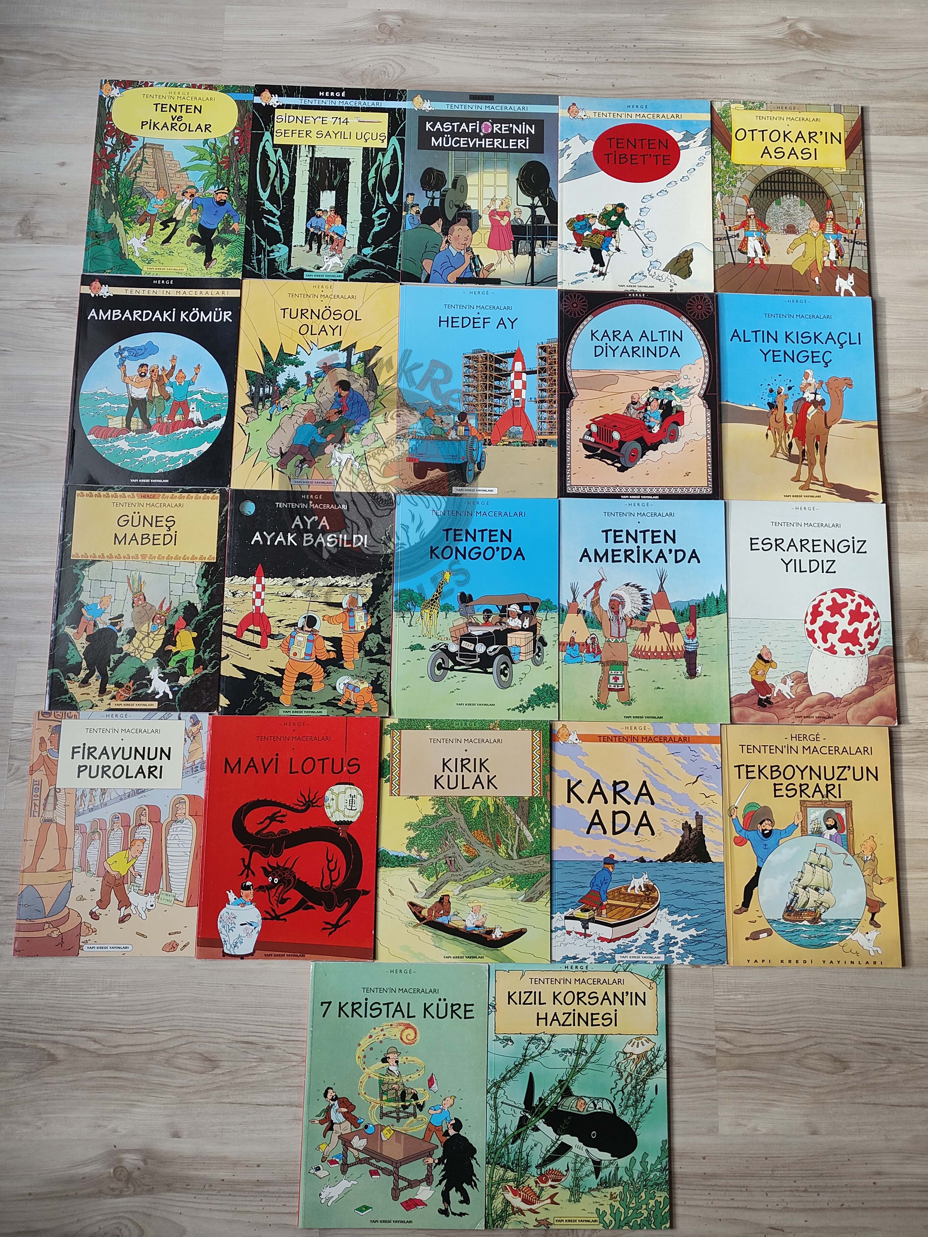 Tintin – Lot of 22 Complete Set 1994 - 1998 Turkish Edition Comic Turkey YKY