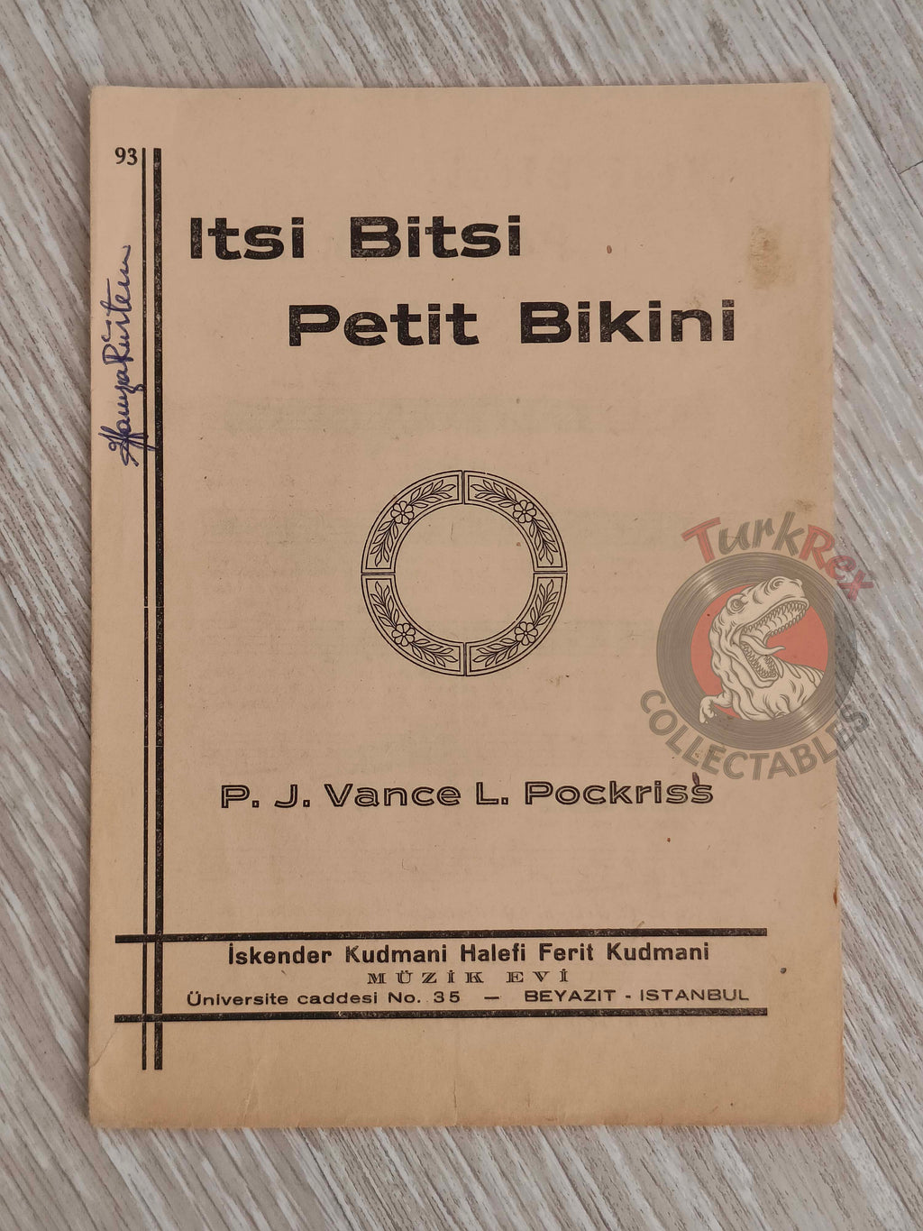 Dalida – Itsi Bitsi Petit Bikini Turkish Vintage Musical Notes Sheet Turkey