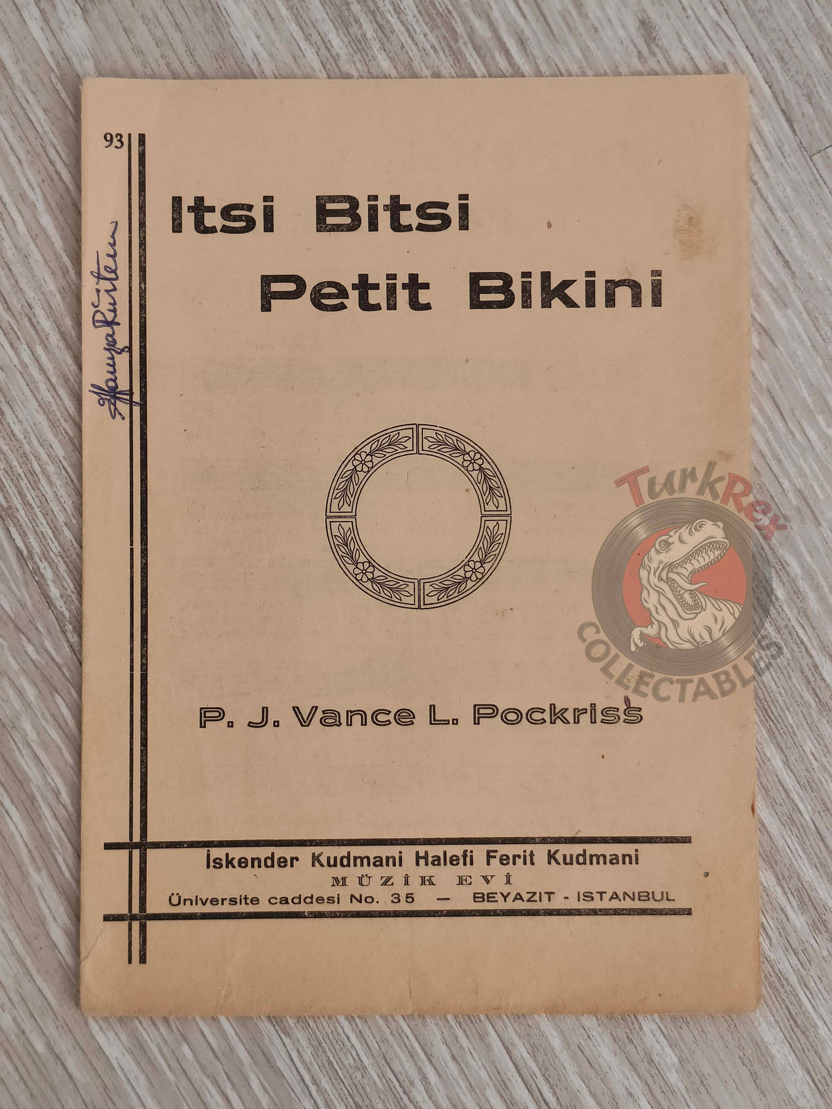 Dalida – Itsi Bitsi Petit Bikini Turkish Vintage Musical Notes Sheet Turkey