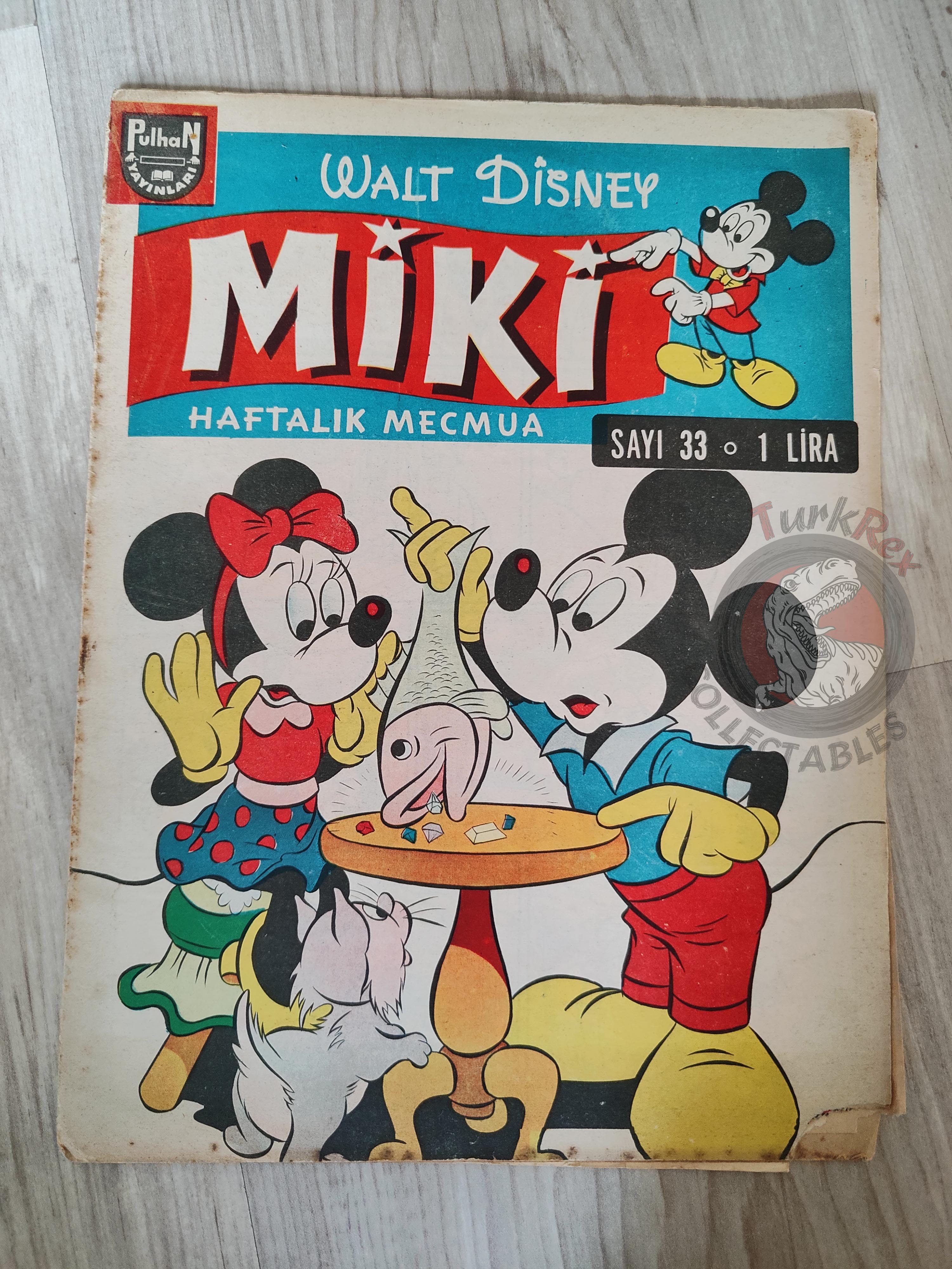 Mickey Mouse Mag #33 1962 Turkish Comic Turkey Walt Disney Donald Duck