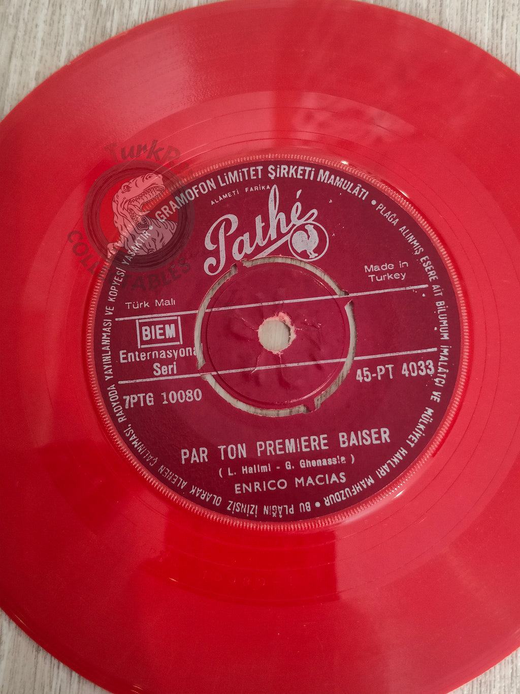 Enrico Macias – Adieu Mon Pays 7" Turkish Pressing Red Vinyl Turkey Edition