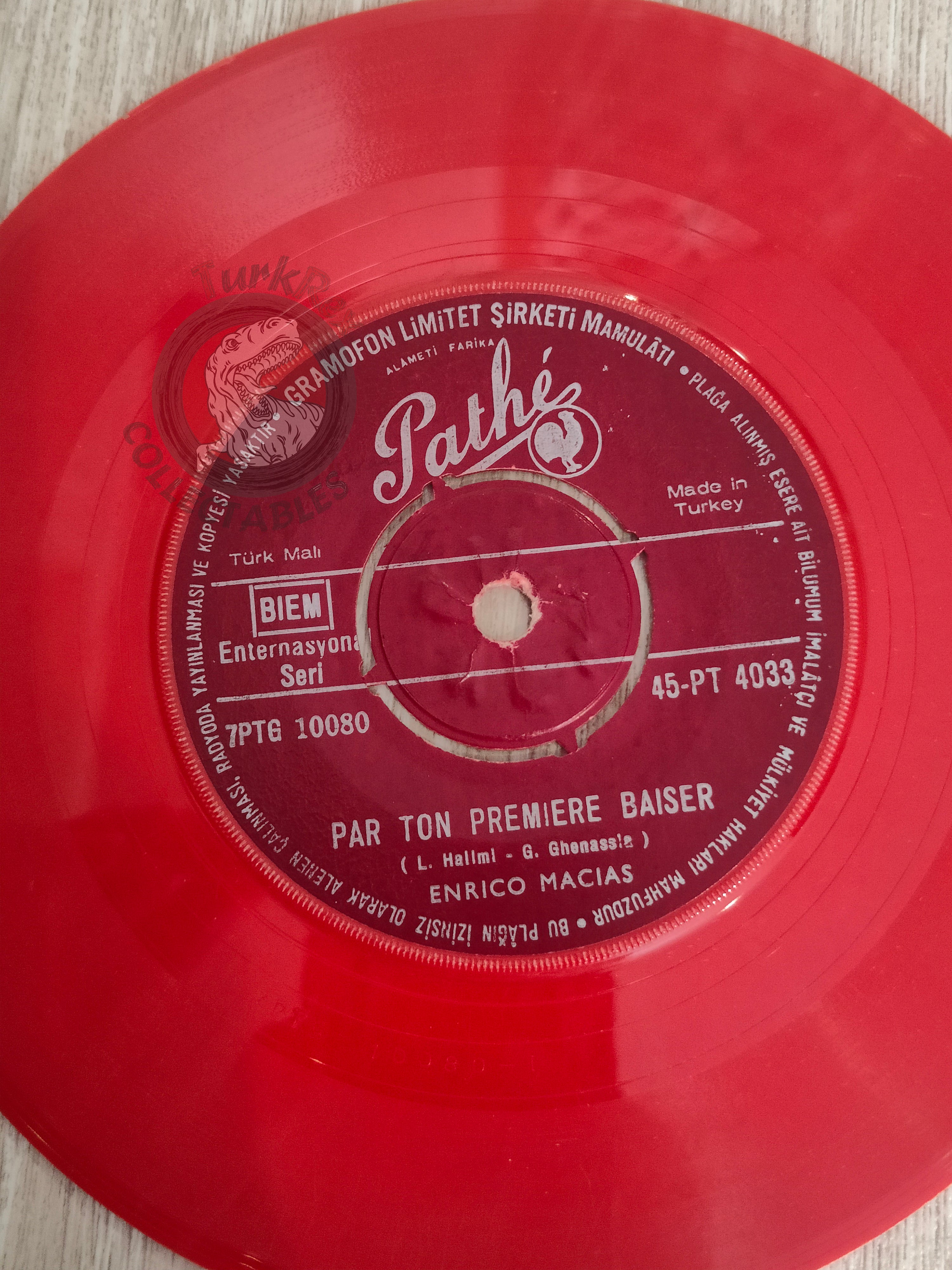 Enrico Macias – Adieu Mon Pays 7" Turkish Pressing Red Vinyl Turkey Edition