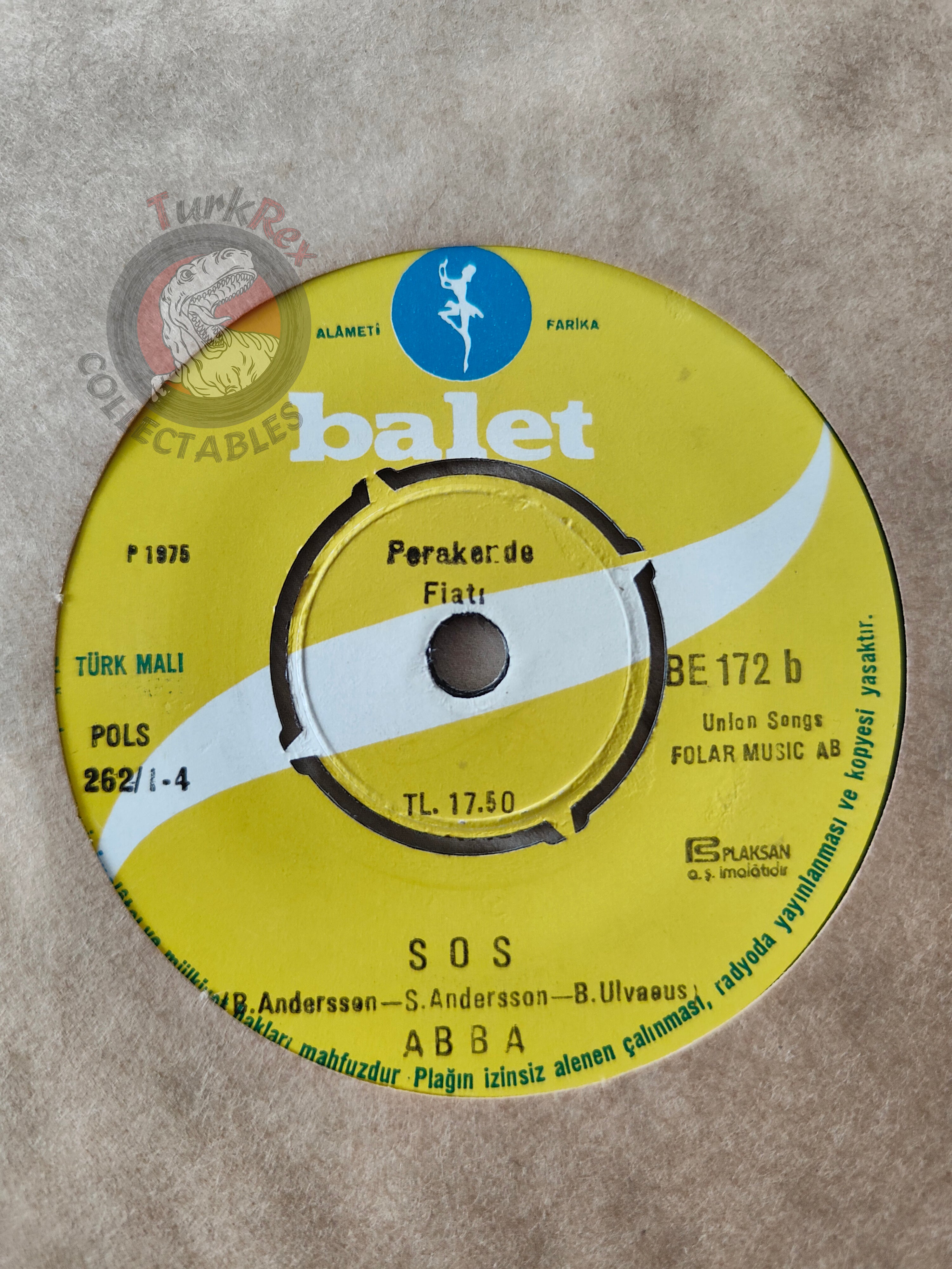 ABBA – SOS / I Do I Do I Do 7" Turkish Pressing Vinyl Turkey Edition 2
