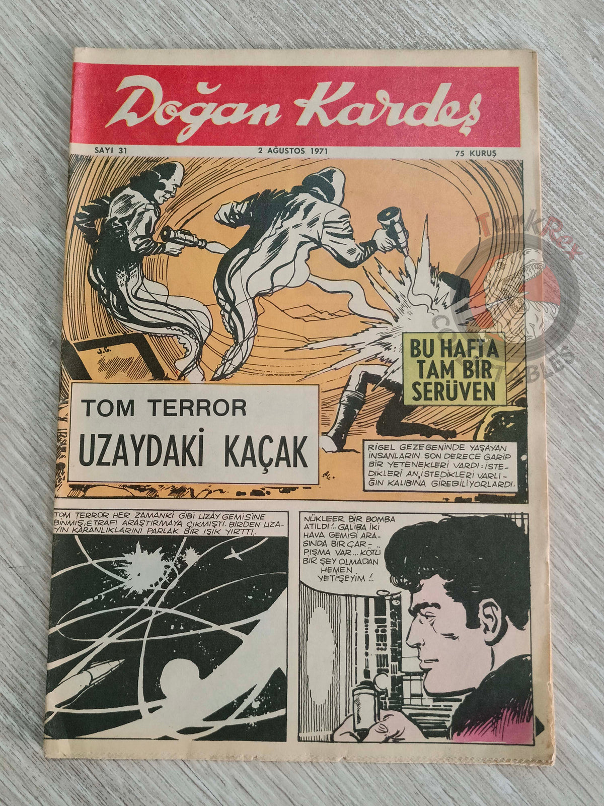 Doğan Kardeş 1971 Magazine #31 Turkish Comic Turkey Johnny Galaxy, Alice In Wonderland