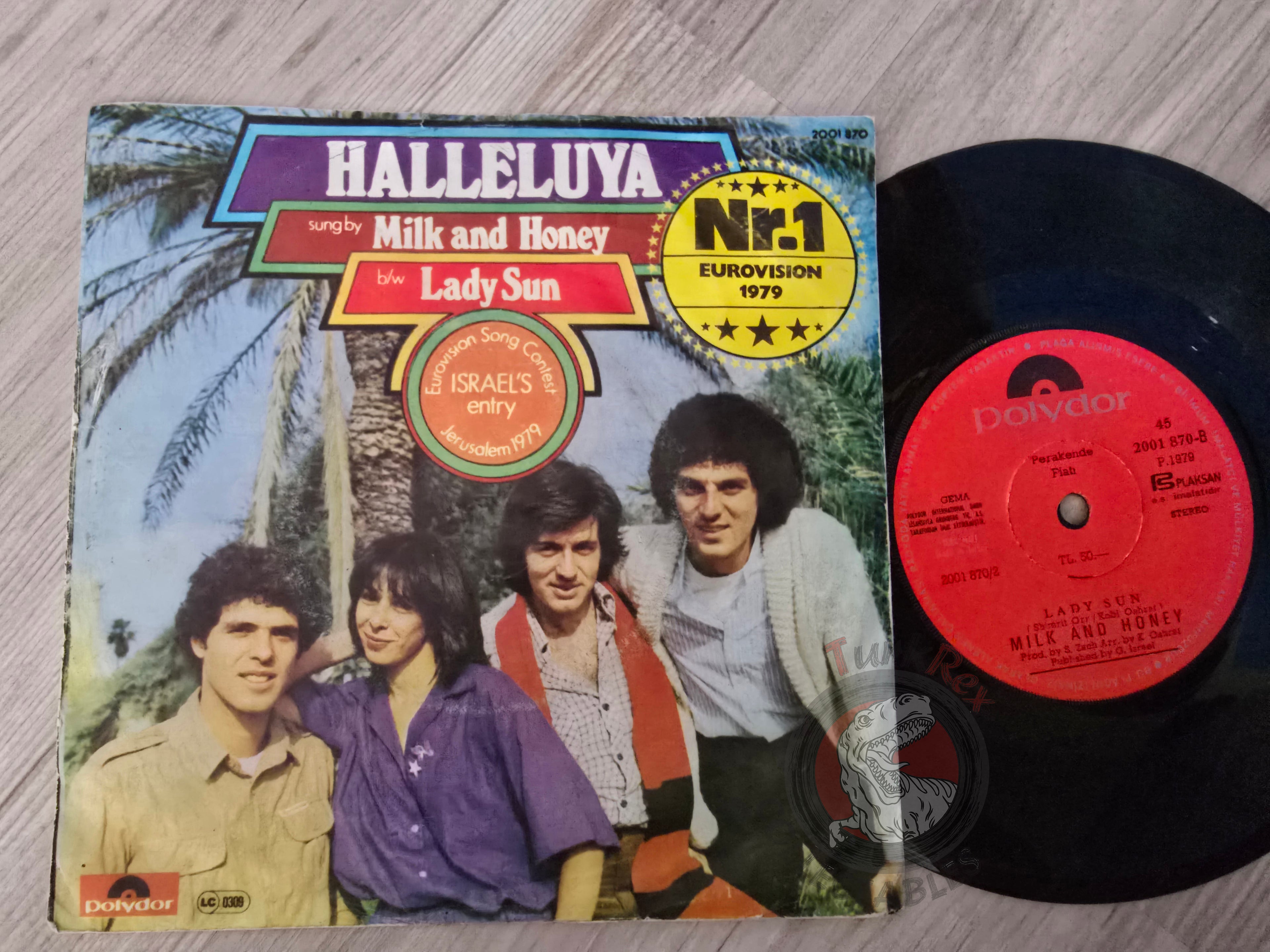 Milk & Honey with Gali – Hallelujah 7" Turkish Pressing Vinyl Turkey Edition Eurovision