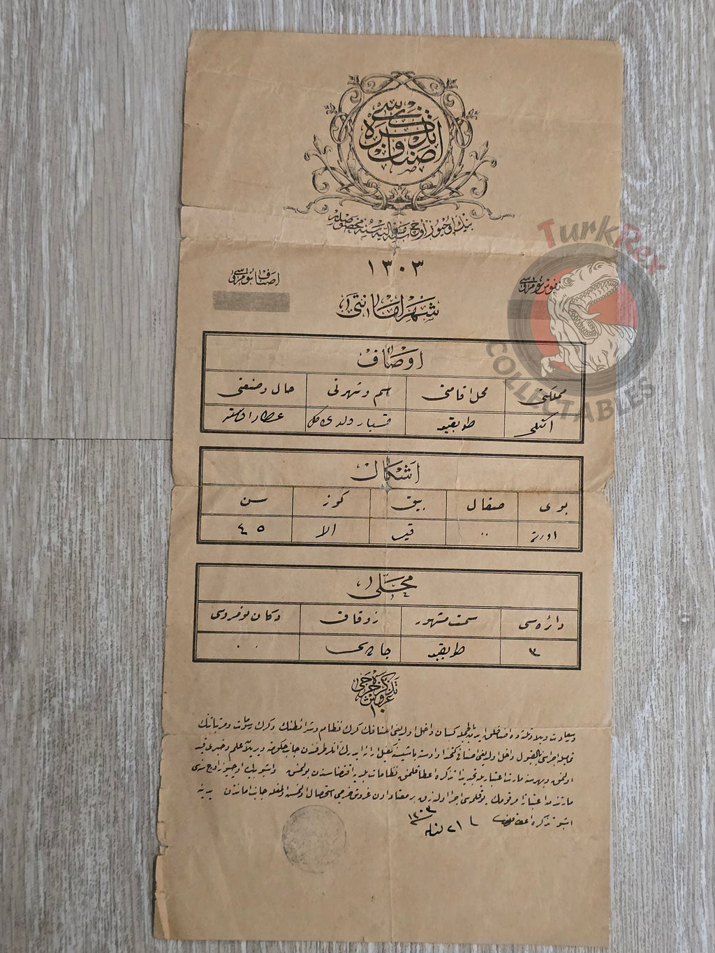 Ottoman Tradesman License 1887 Armenian Citizen Attar Master Armenia