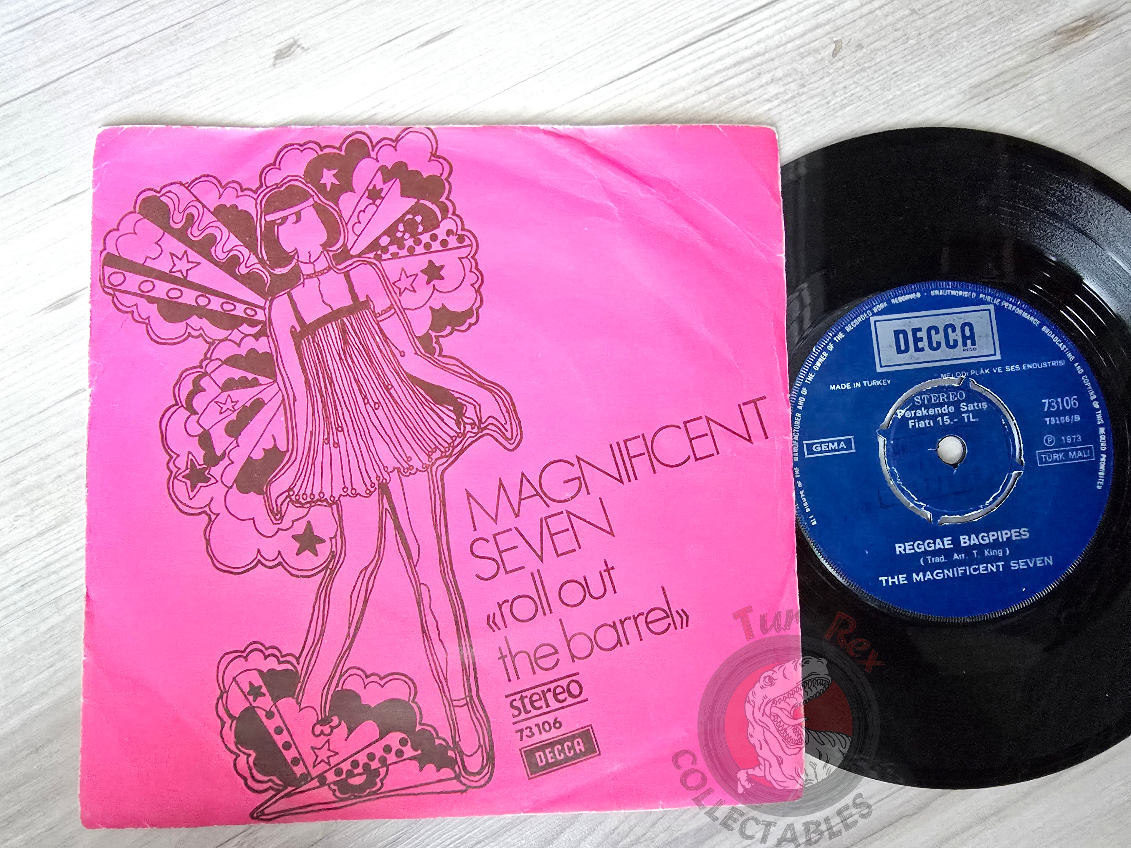 The Magnificent Seven – Roll Out The Barrel 7" Turkish Pressing Vinyl Turkey Edition Promo