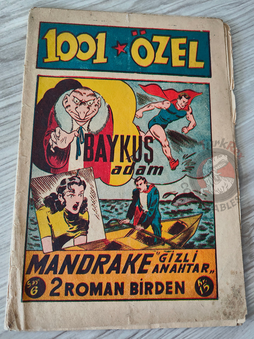 1001 Özel #6 1950 Mandrake the Magician Turkish Comic Mag Turkey