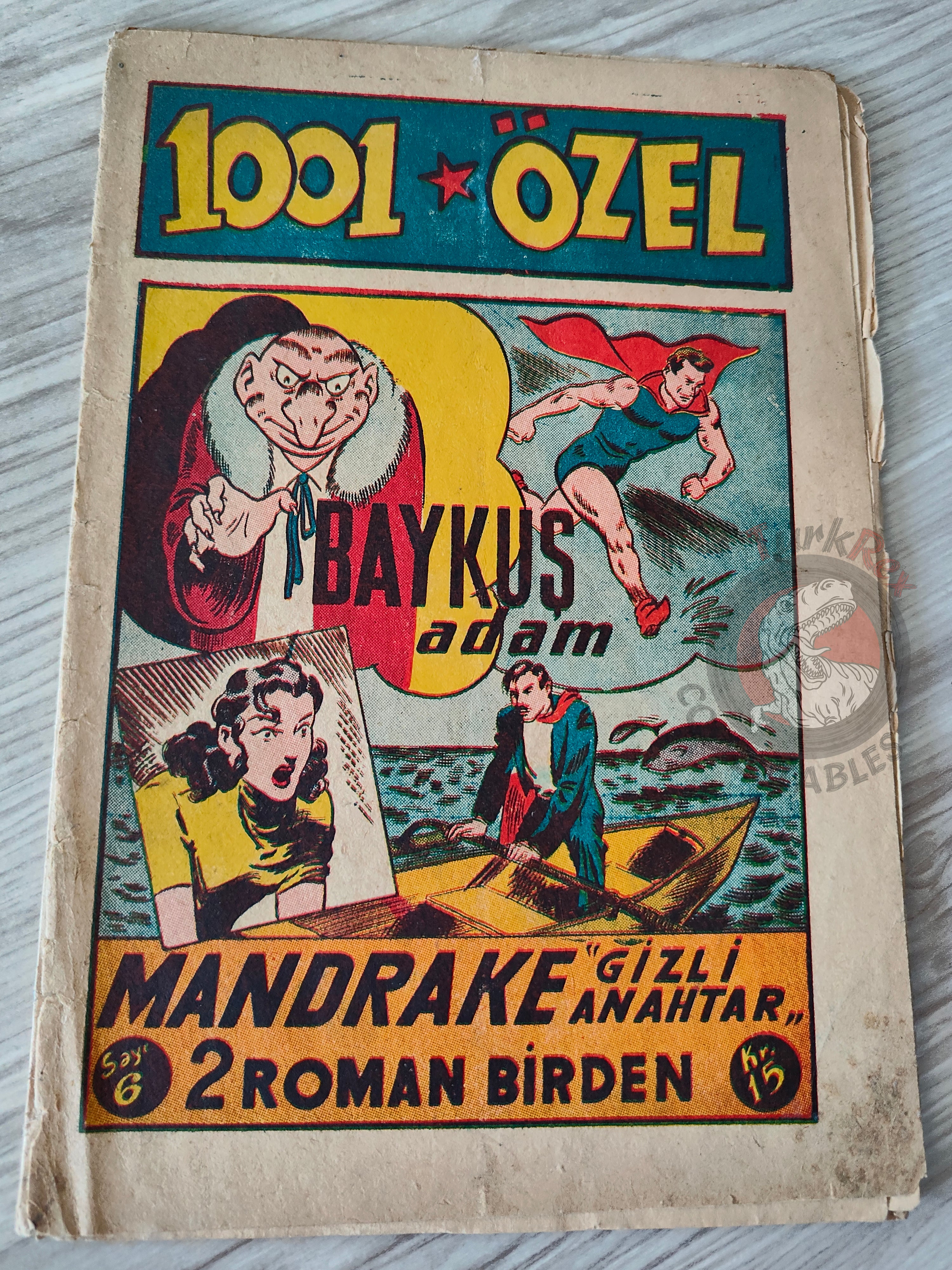 1001 Özel #6 1950 Mandrake the Magician Turkish Comic Mag Turkey