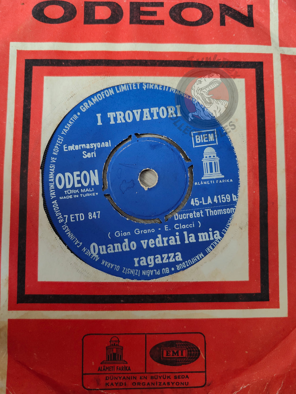 I Trovatori – Una Lacrima Sul Viso 7" Turkish Pressing Vinyl Turkey Edition 1