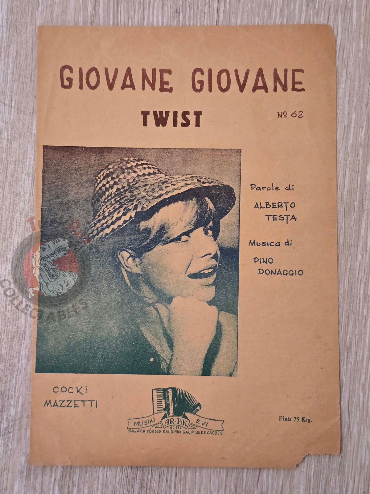 Cocki Mazzetti – Giovane Giovane Turkish Vintage Musical Notes Sheet Turkey Sanremo