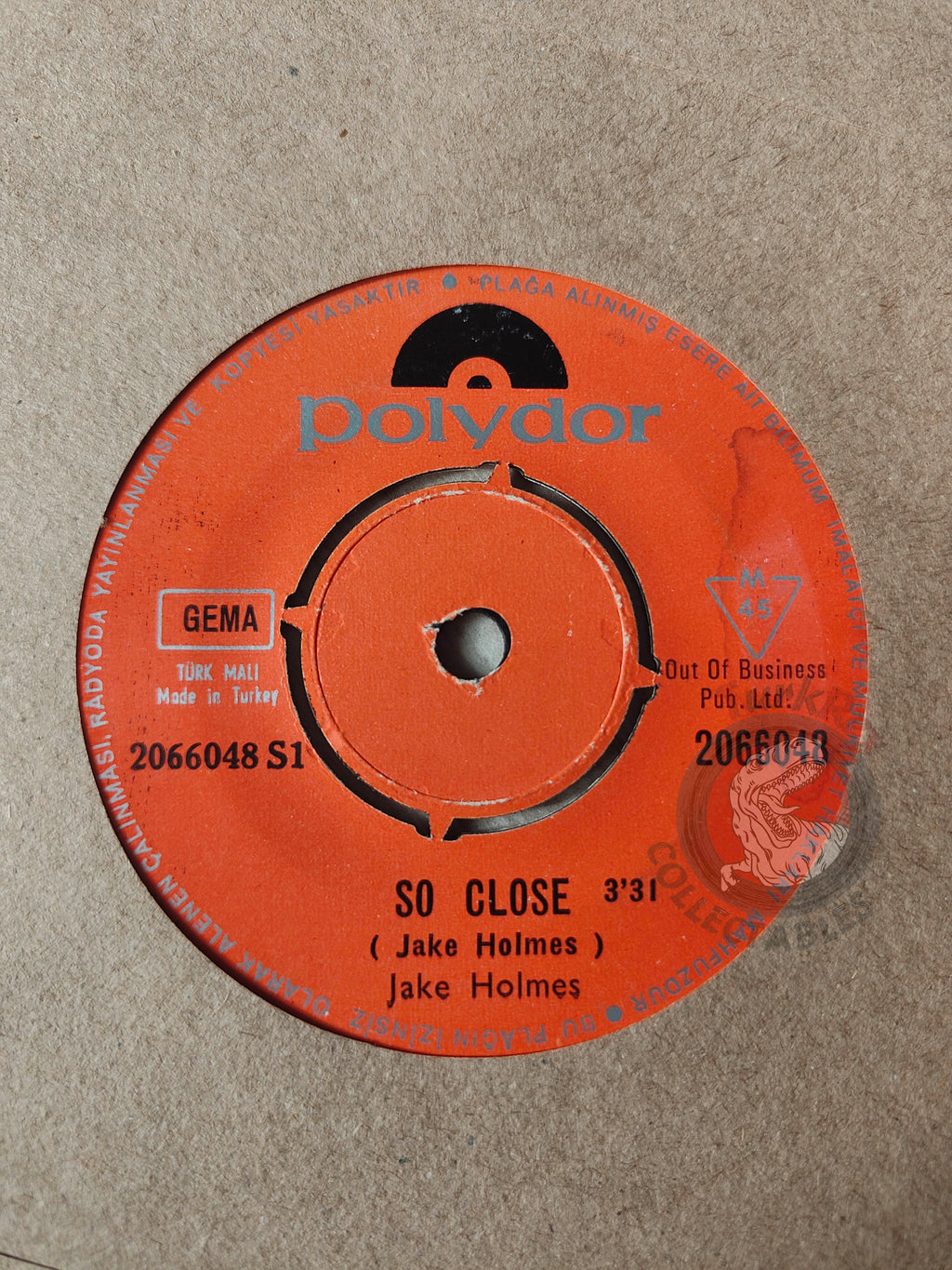 Jake Holmes – So Close 7" Turkish Pressing Vinyl Turkey Edition