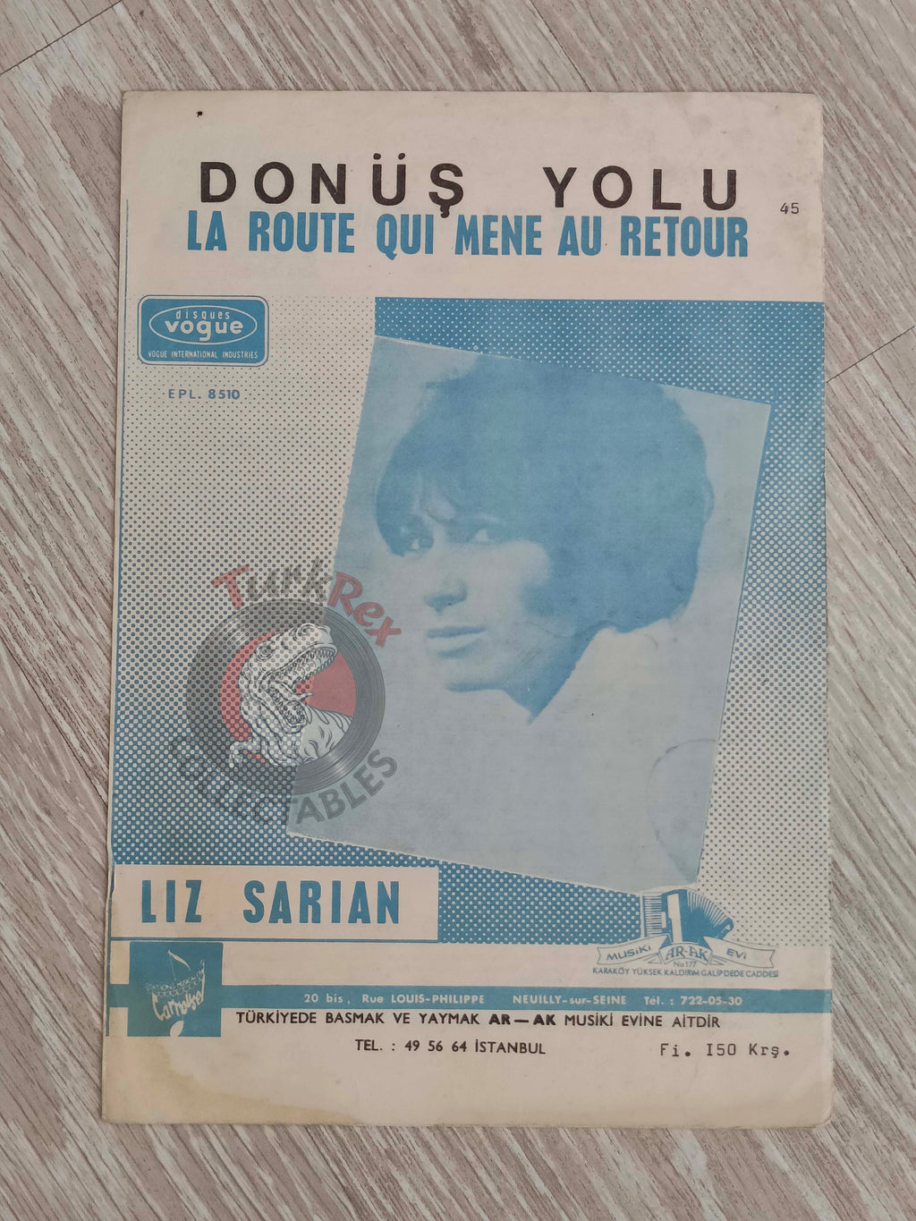 Liz Sarian – La Route Qui Mène au Retour Turkish Vintage Musical Notes Sheet Turkey
