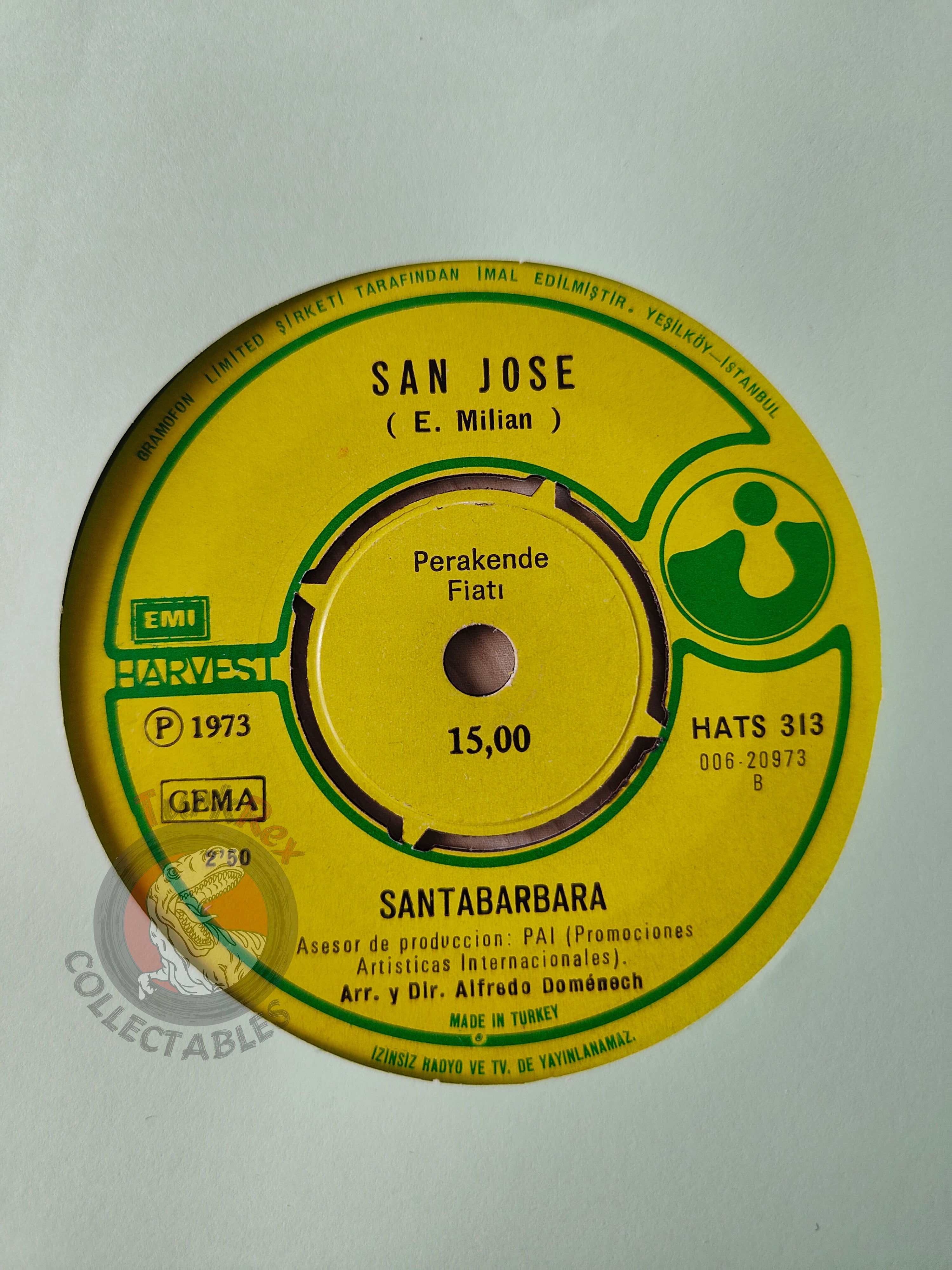 Santabarbara – Charly / San José 7" Turkish Pressing Vinyl Turkey Edition