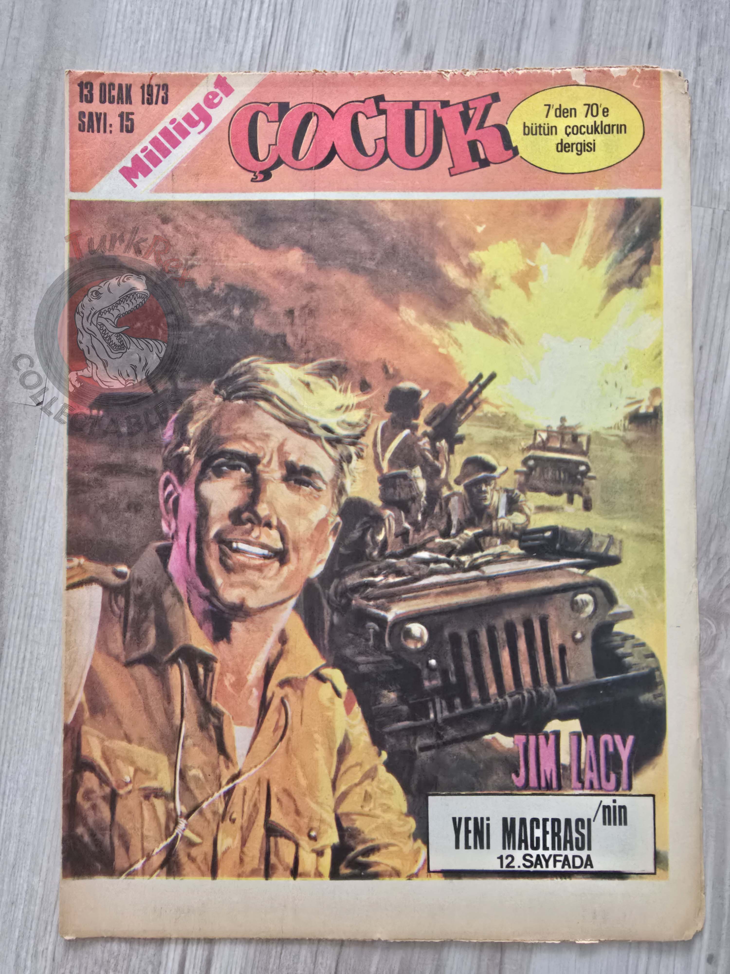 Milliyet Çocuk #15 1973 Turkish Comic Mag Turkey Tintin Jim Lacy Il Colonnello Caster’Bum Einstein