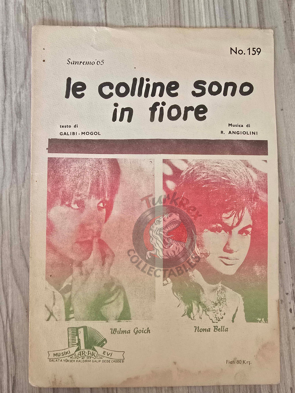 Wilma Goich – Le Colline Sono in Fiore Turkish Vintage Musical Notes Sheet Turkey Sanremo