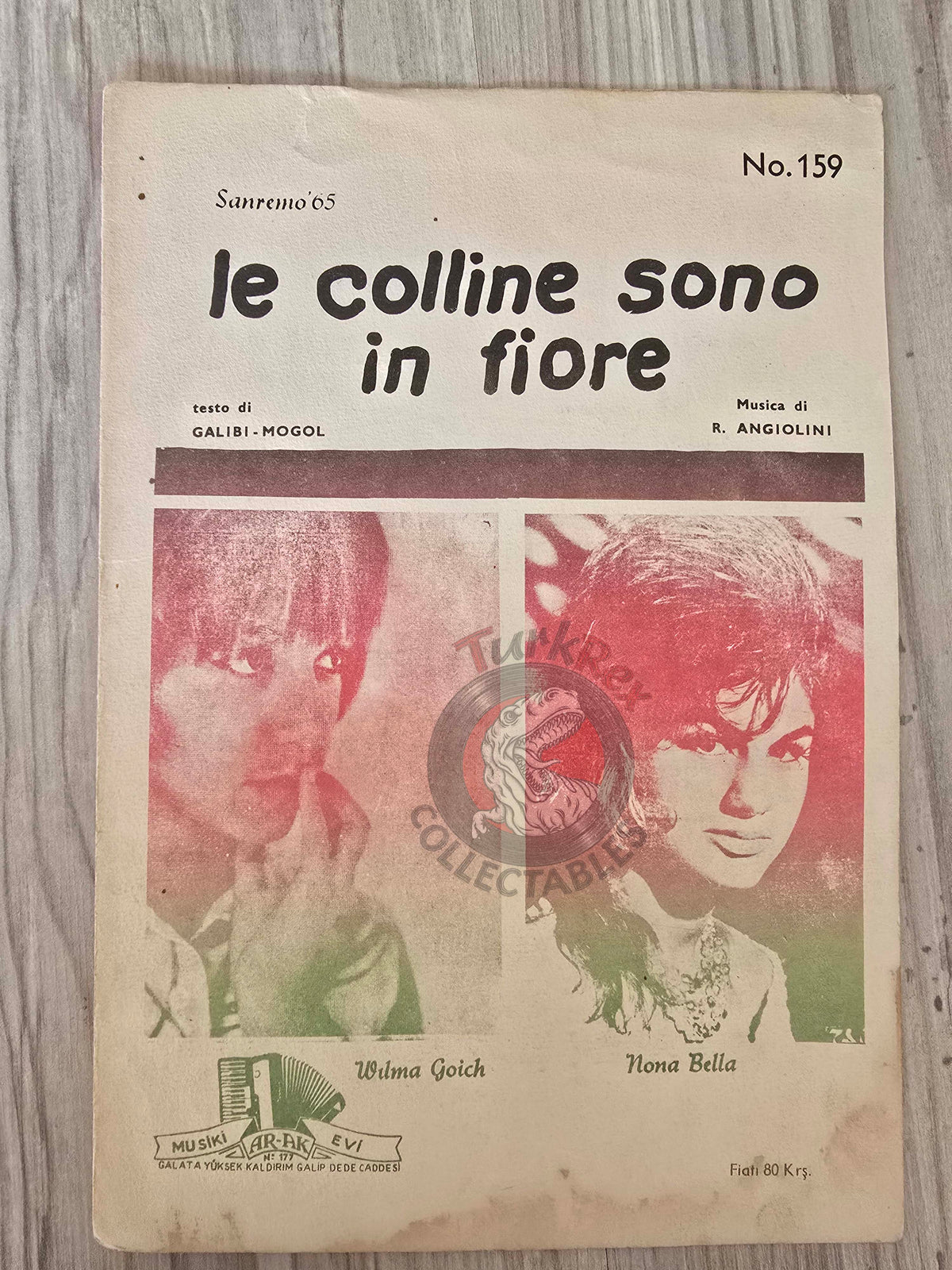 Wilma Goich – Le Colline Sono in Fiore Turkish Vintage Musical Notes Sheet Turkey Sanremo
