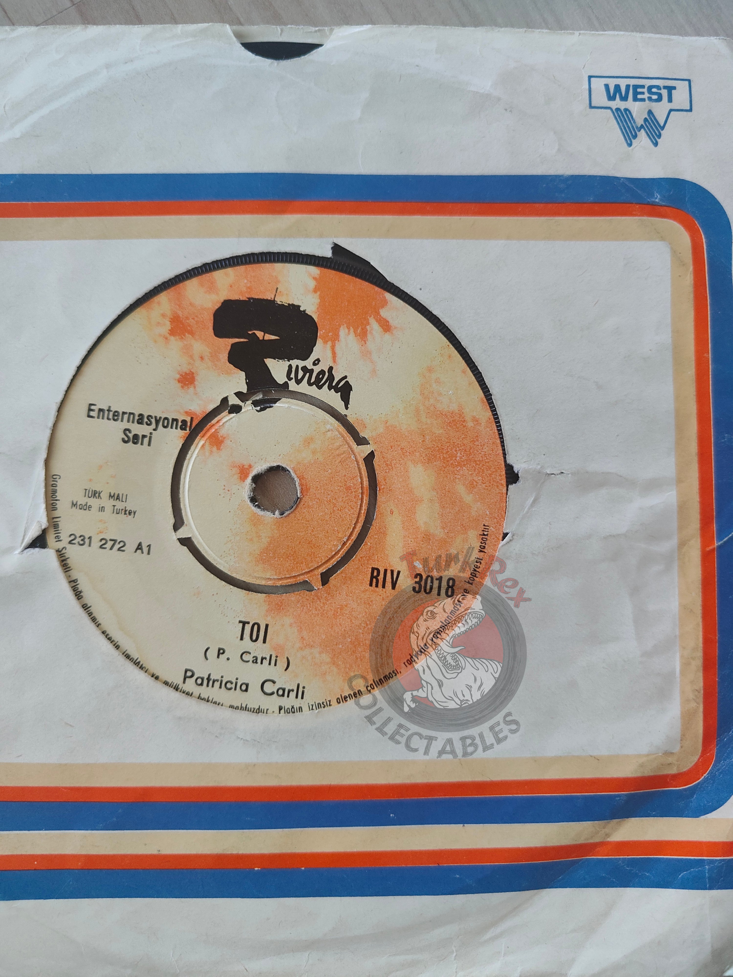 Patricia Carli – Toi / Le Lion 7" Turkish Pressing Vinyl Turkey Edition