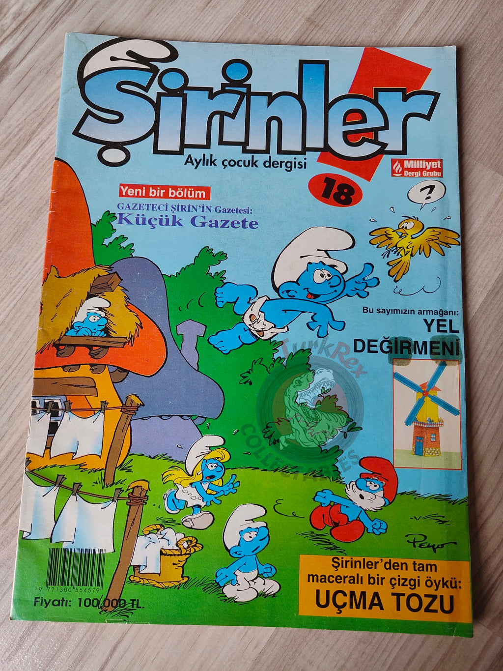 The Smurfs #18 1996 Turkish Comic Magazine Turkey Schtroumpf Pierrot et la lampe