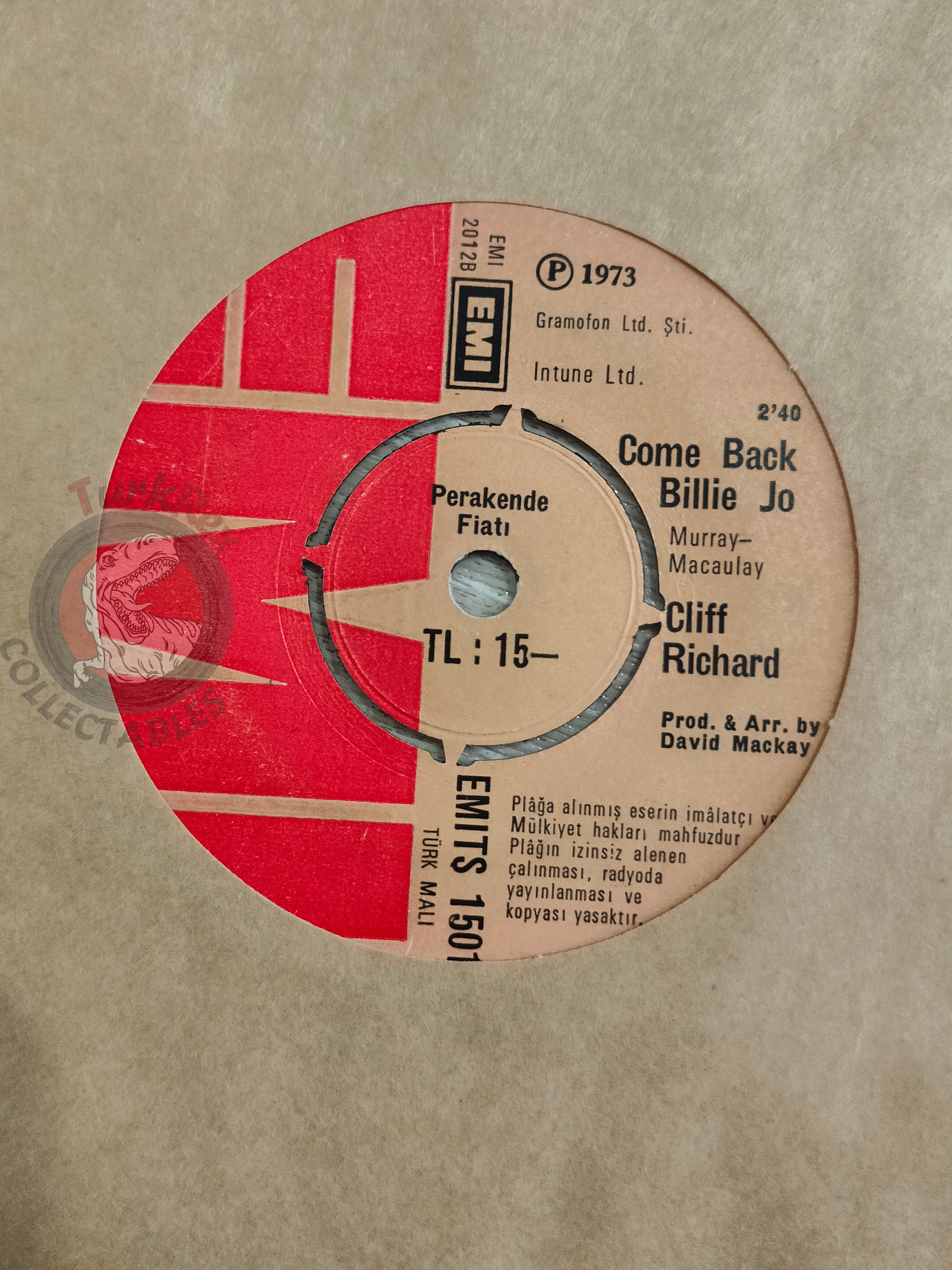 Cliff Richard – Power To All Our Friends 7" Turkish Pressing Vinyl Turkey Edition Shadows Eurovision 2