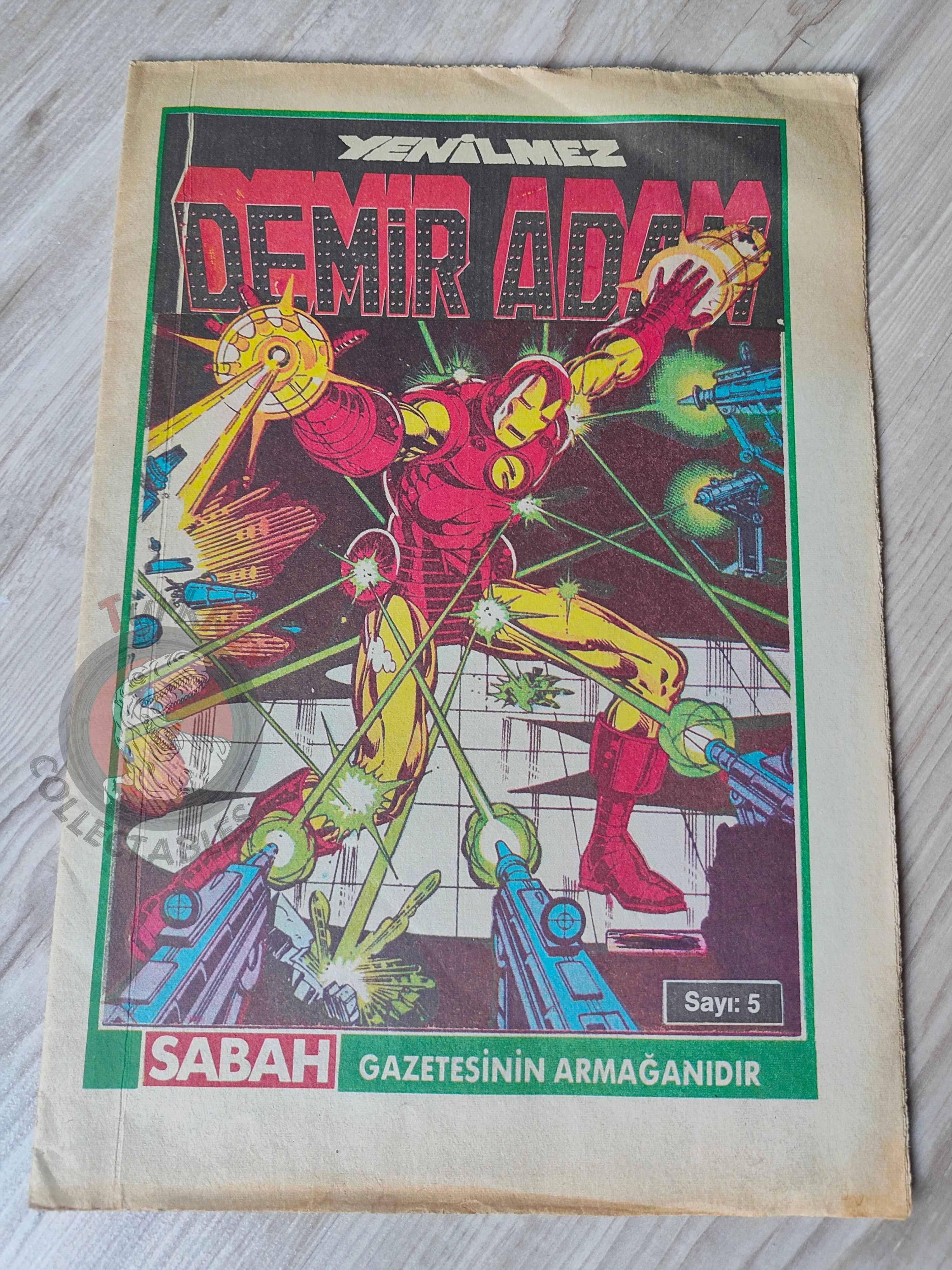 Iron Man #5 Demir Adam 1989 Turkish Comic Turkey #133 #134 Newspaper Giveaway