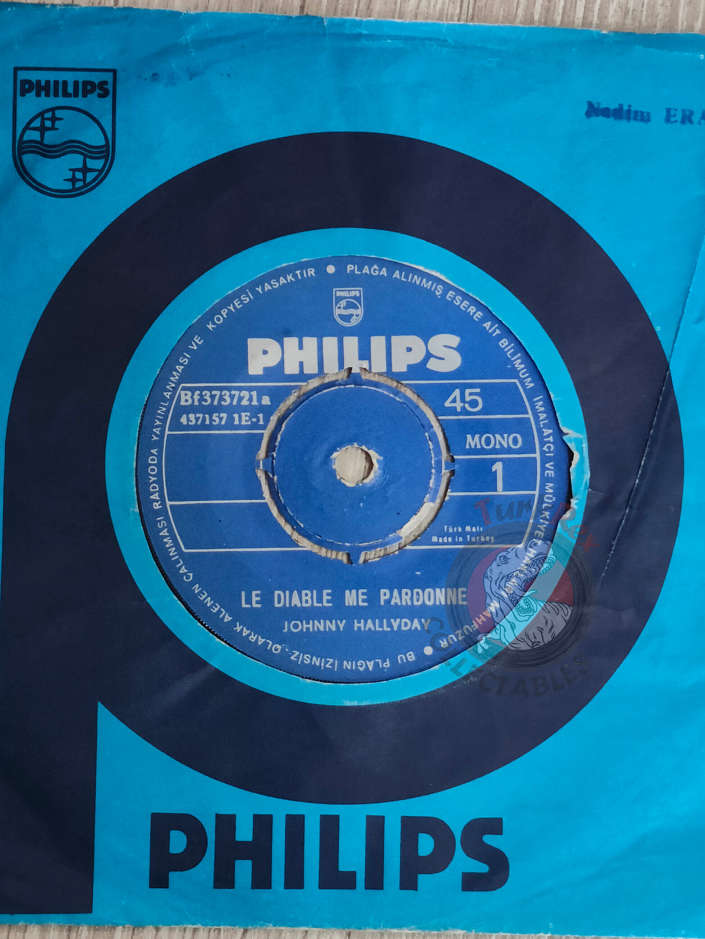 Johnny Hallyday – Le Diable Me Pardonne 7" Turkish Pressing Vinyl Turkey Edition