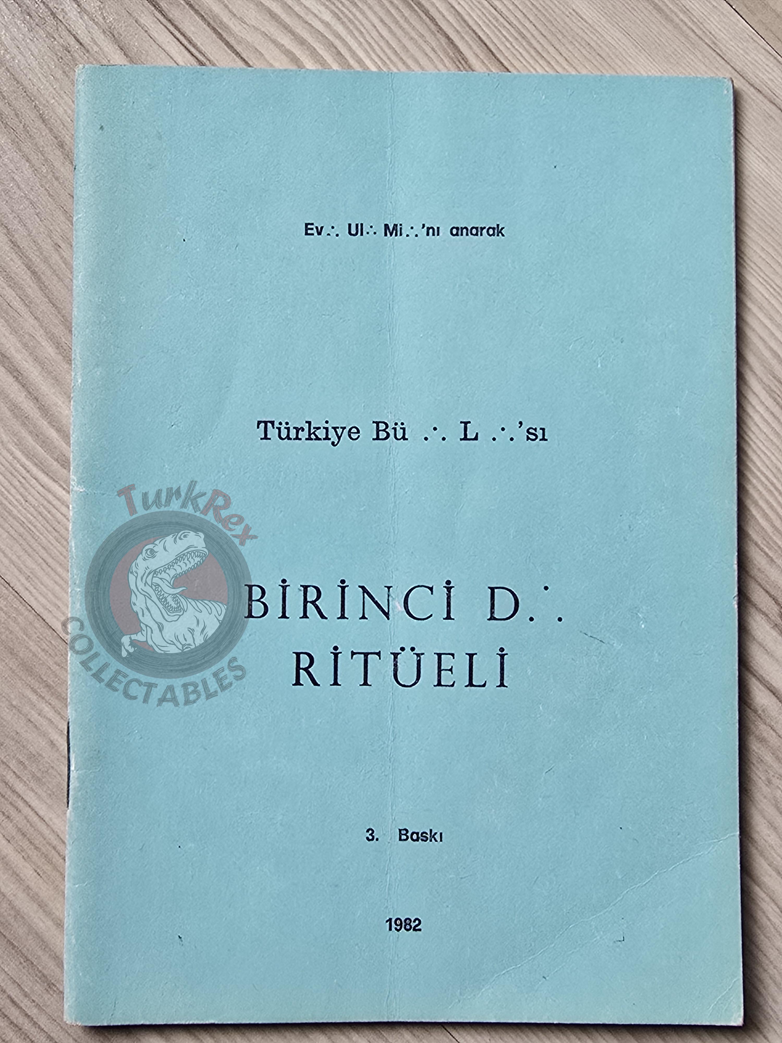 Turkish Freemasonry 1st Degree Ritual Apprentice 1982 Booklet Masonic Masons of Turkey