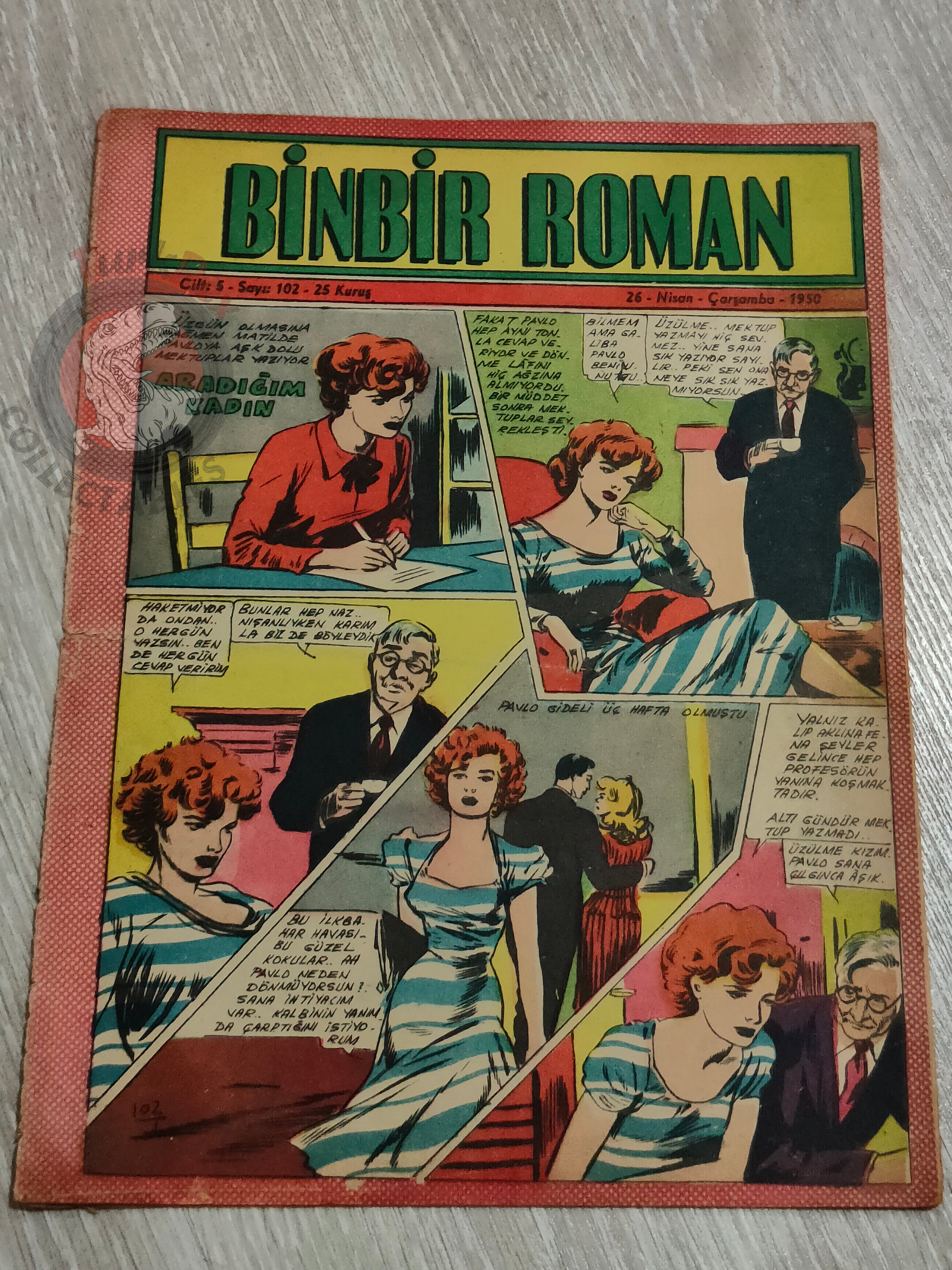 Binbir Roman #102 1950 The Count of Monte Cristo - Nat Pinkerton Turkish Comic Mag Turkey