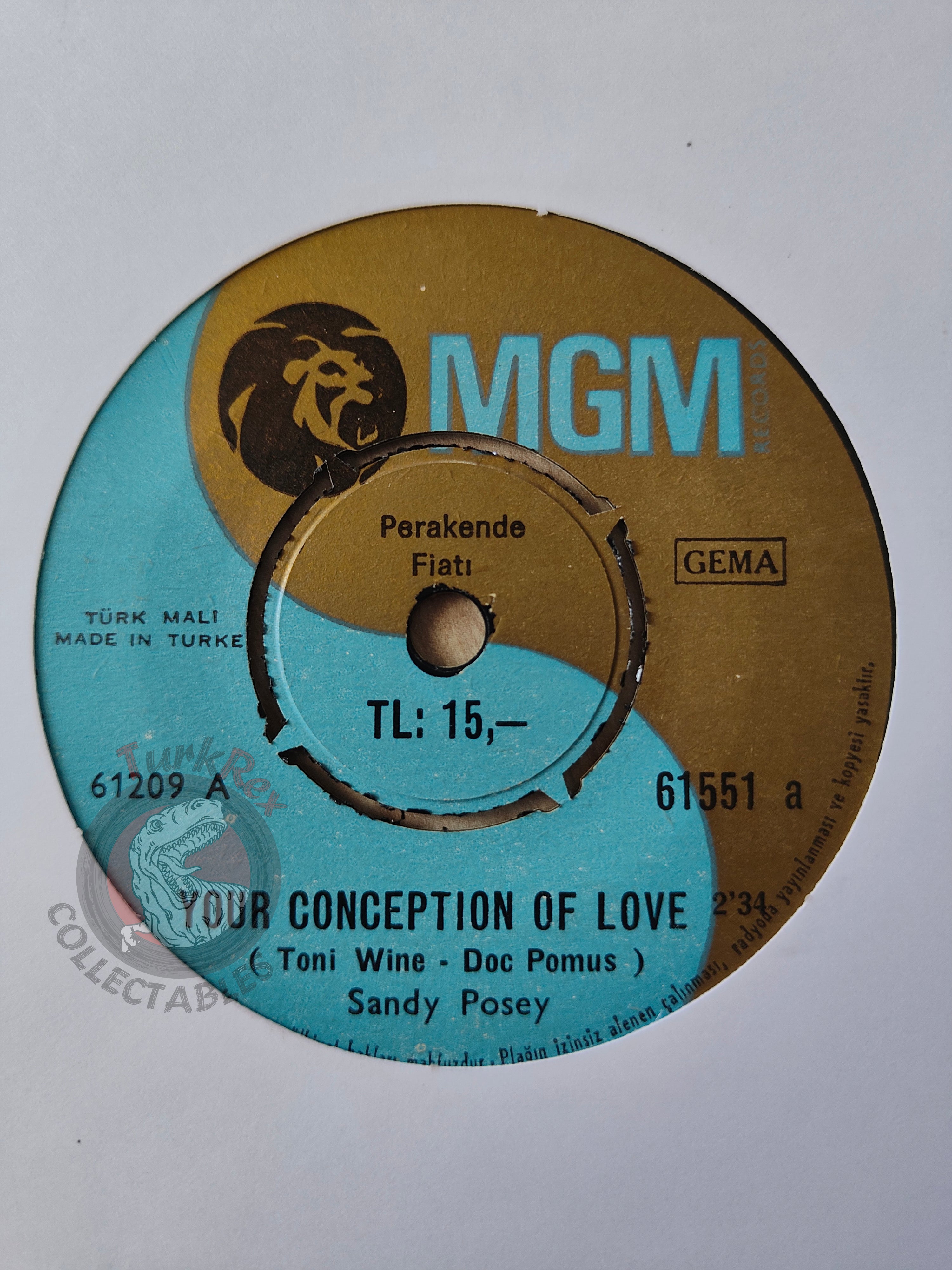 Sandy Posey – Your Conception Of Love 7" Turkish Pressing Vinyl Turkey Edition 2